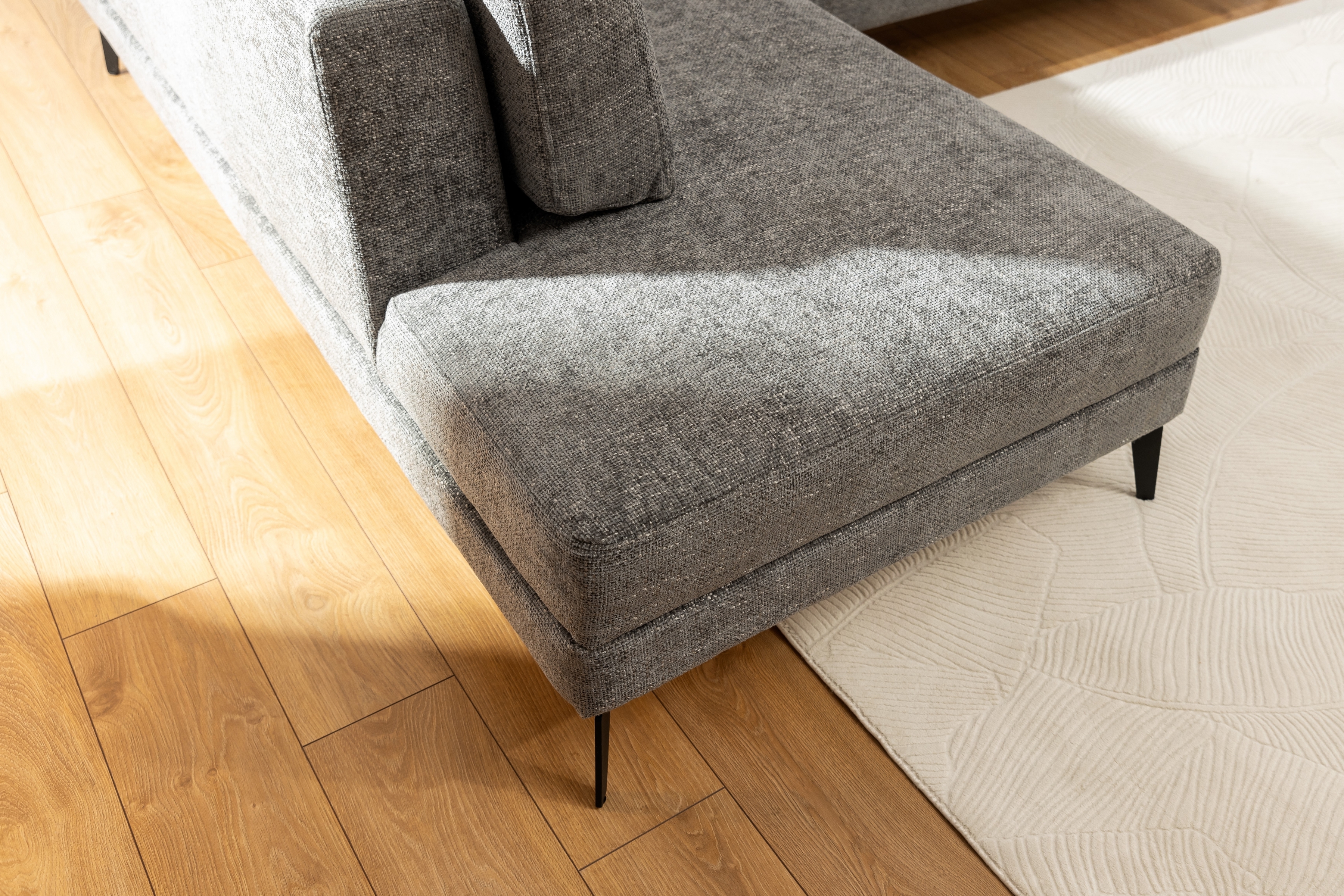 Rohová sedacia súprava Elentio L ľavá s funkciou spania - sivá tkanina Magni 206.13 Rohová sedacia súprava s funkciou spania Elentio L Ľavý - šedá plecionka Magni 206.13