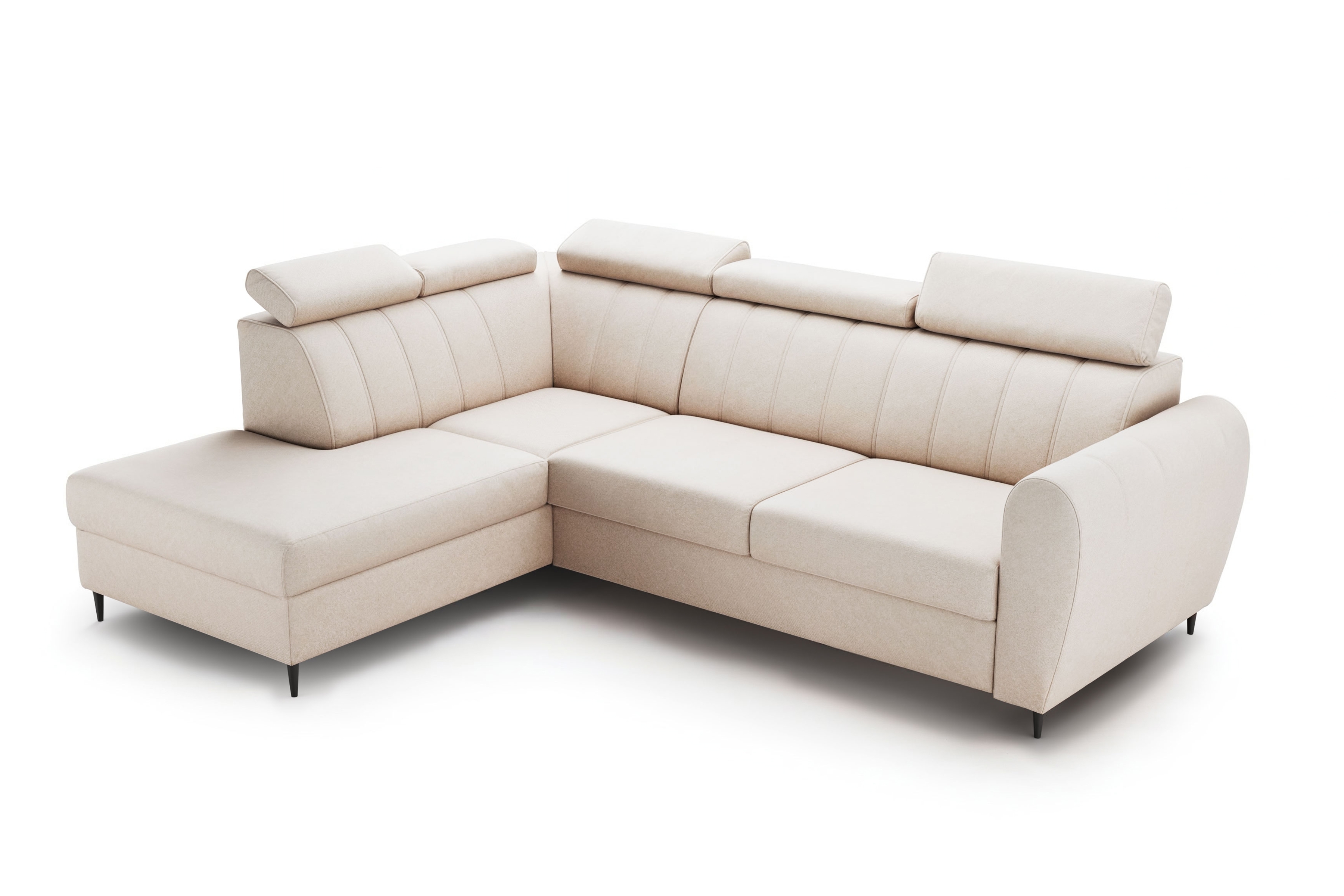 Rozkladacia rohová sedacia súprava Celias L ľavá - béžový zamat Paros 2 Rohová sedacia súprava s funkciou spania Celias L Ľavá strana - béžový zamat Paros 2