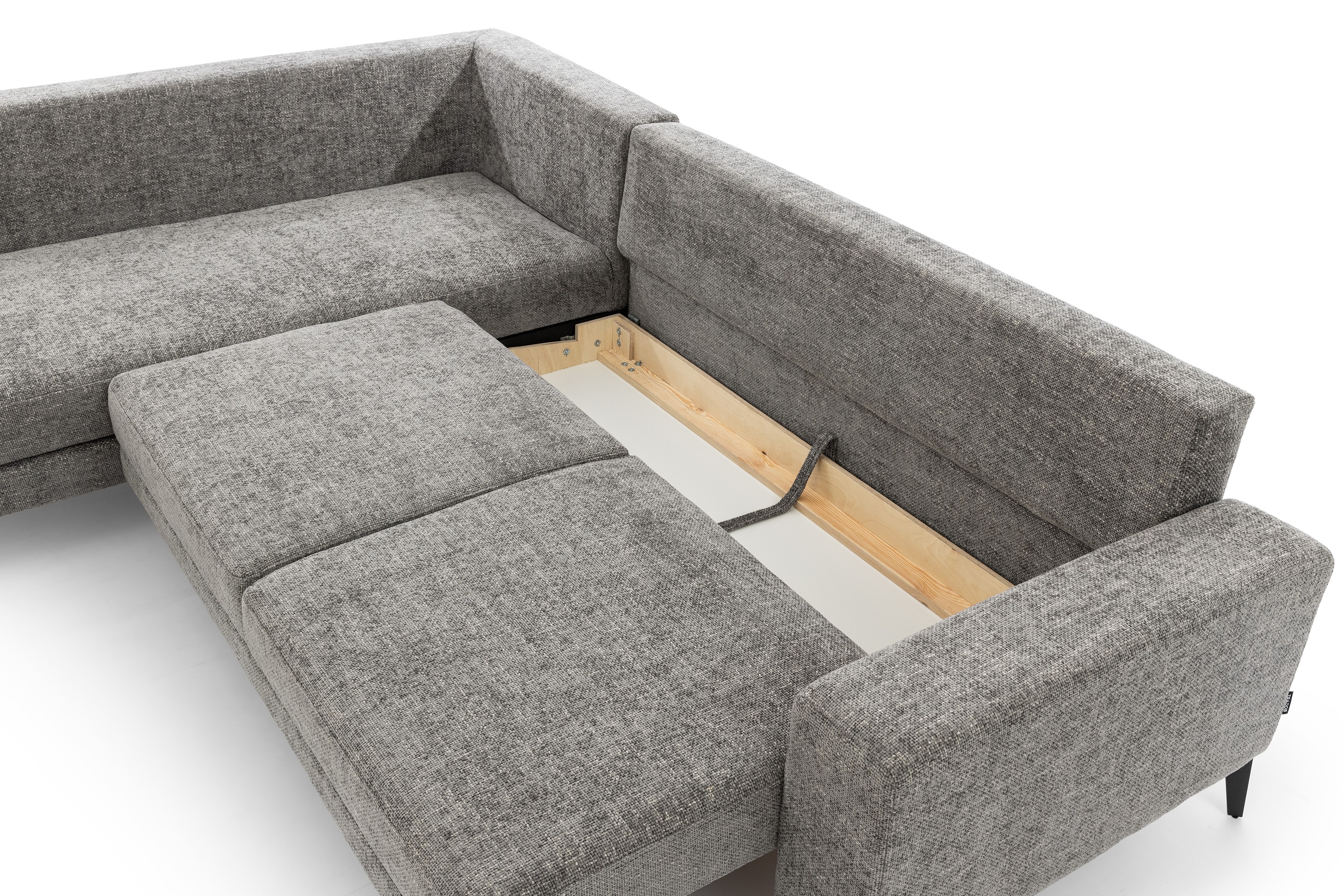 Rohová sedacia súprava Elentio L ľavá s funkciou spania - sivá tkanina Magni 206.13 Rohová sedacia súprava s funkciou spania Elentio L Ľavý - šedá plecionka Magni 206.13