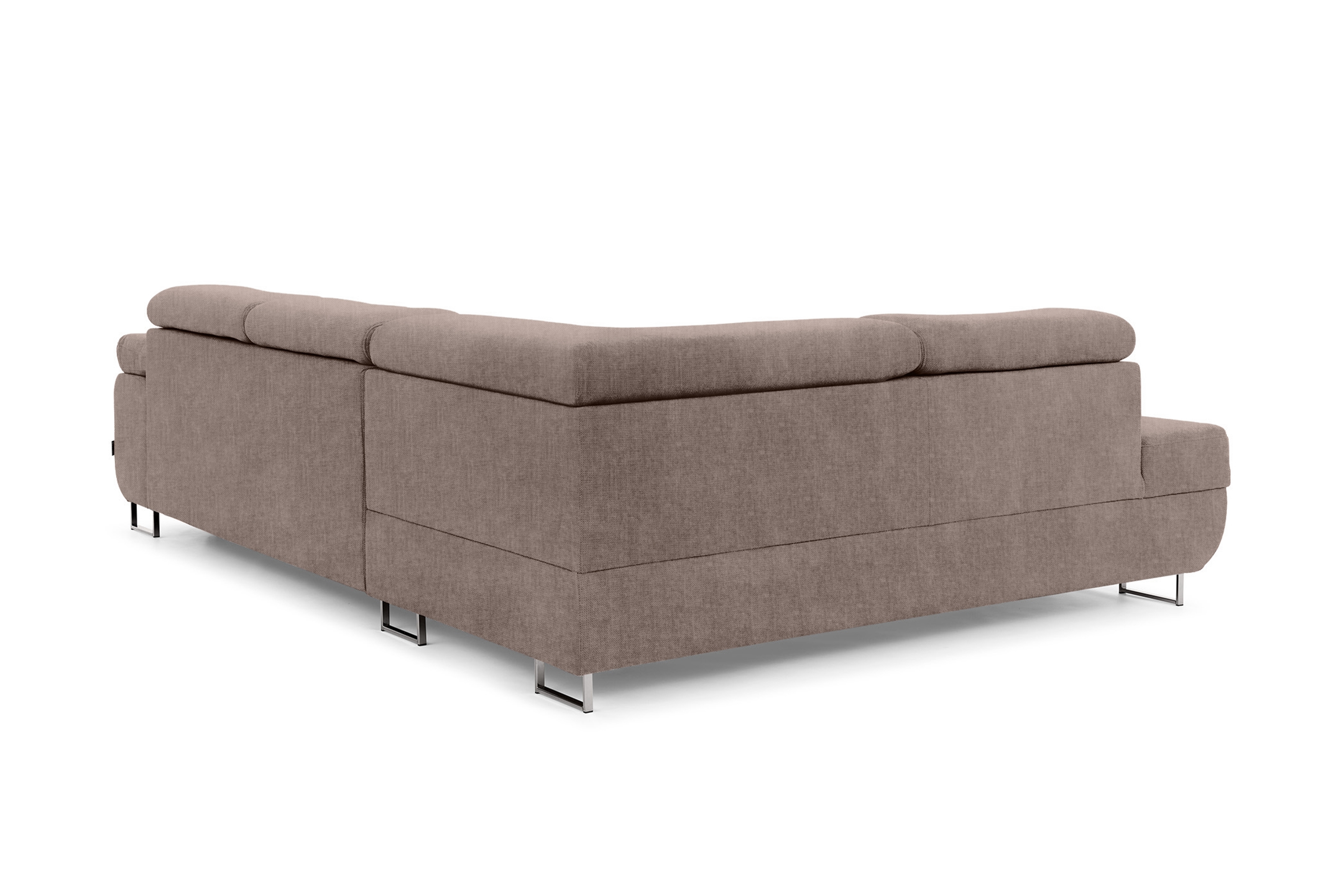 Rozkladacia rohová sedacia súprava Annabelle L ľavá - béžový hydrofóbny velúr Vogue 4 / chrómové nožičky Rohová sedacia súprava Annabelle tyl