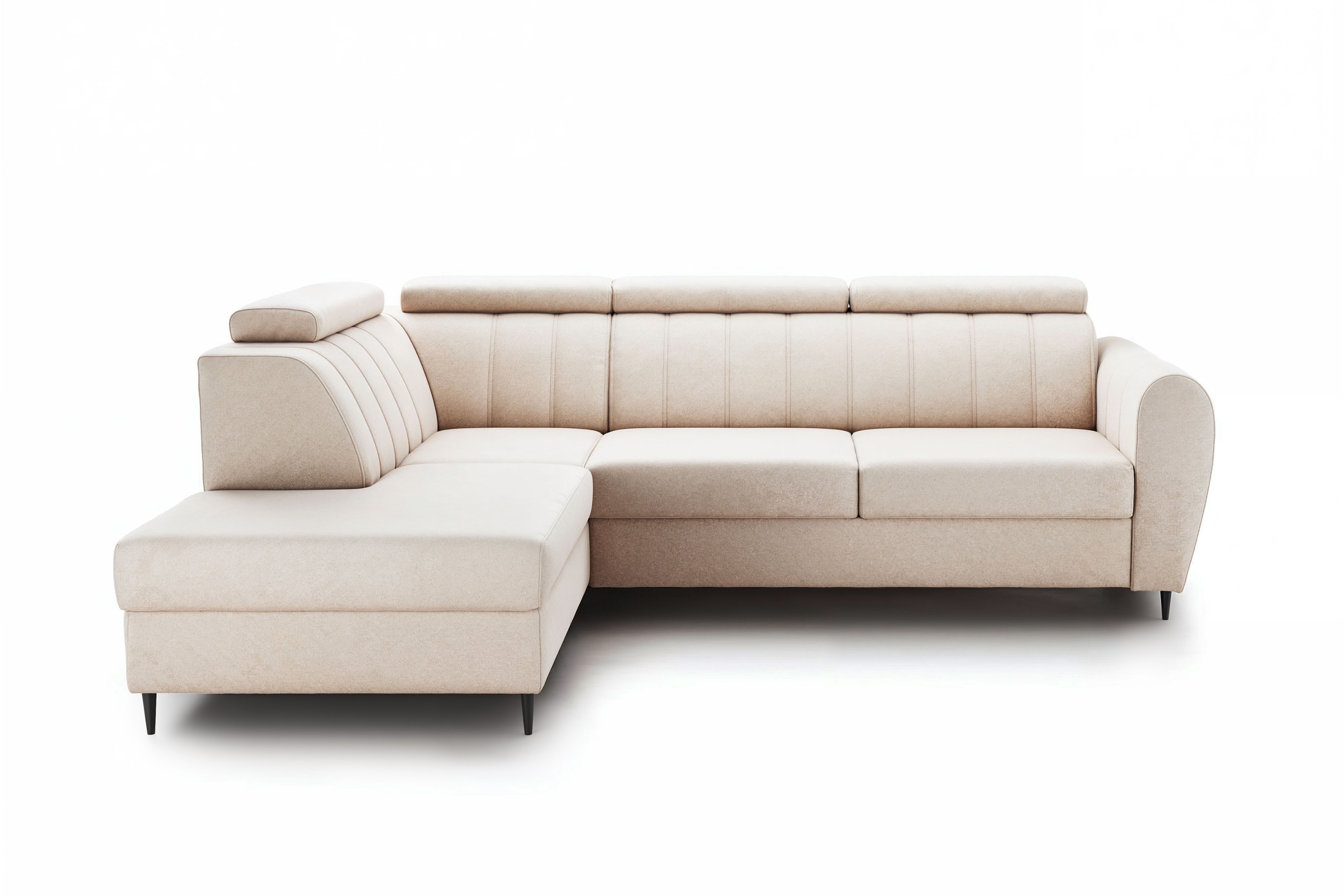 Rozkladacia rohová sedacia súprava Celias L ľavá - béžový zamat Paros 2 Rohová sedacia súprava s funkciou spania Celias L Ľavá strana - béžový zamat Paros 2