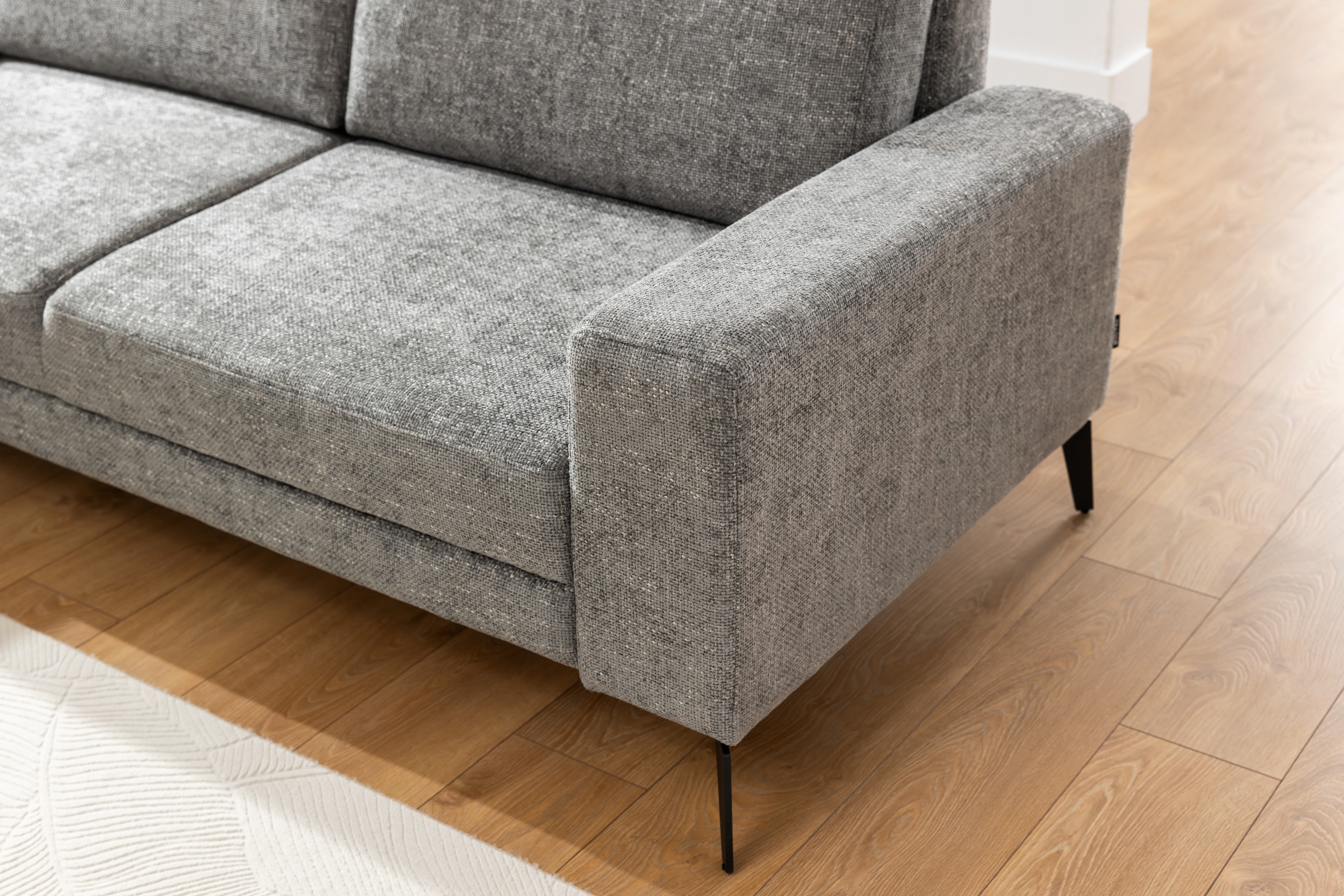 Rohová sedacia súprava Elentio L ľavá s funkciou spania - sivá tkanina Magni 206.13 Rohová sedacia súprava s funkciou spania Elentio L Ľavý - šedá plecionka Magni 206.13