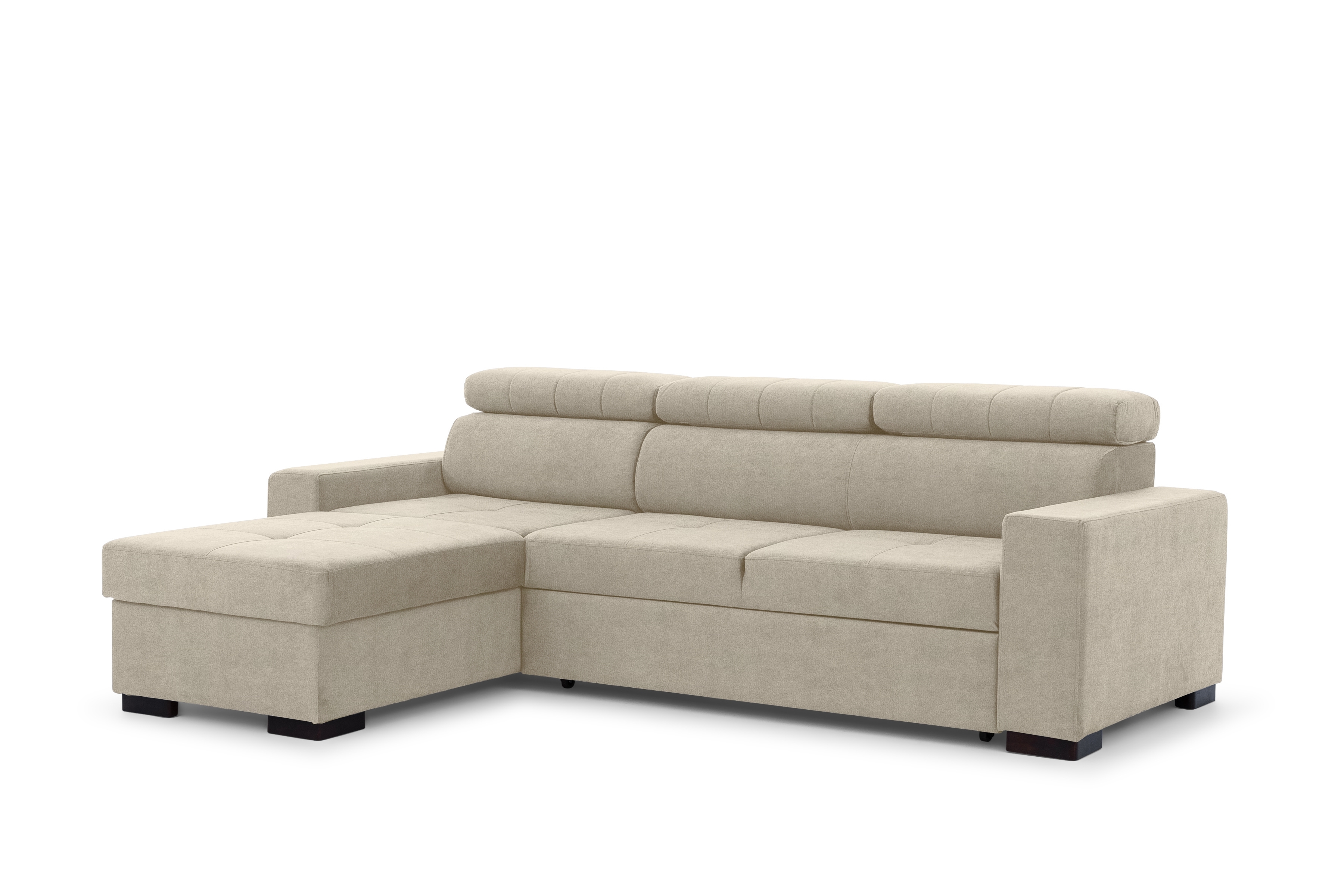 Rozkládací rohová sedací souprava Modeno Mini - béžová Ado 1601 Halva Rohová sedací souprava rozkládací Modeno Mini uniwersalny Levá/pravý - béžová Pletenina Ado 1601 Halva