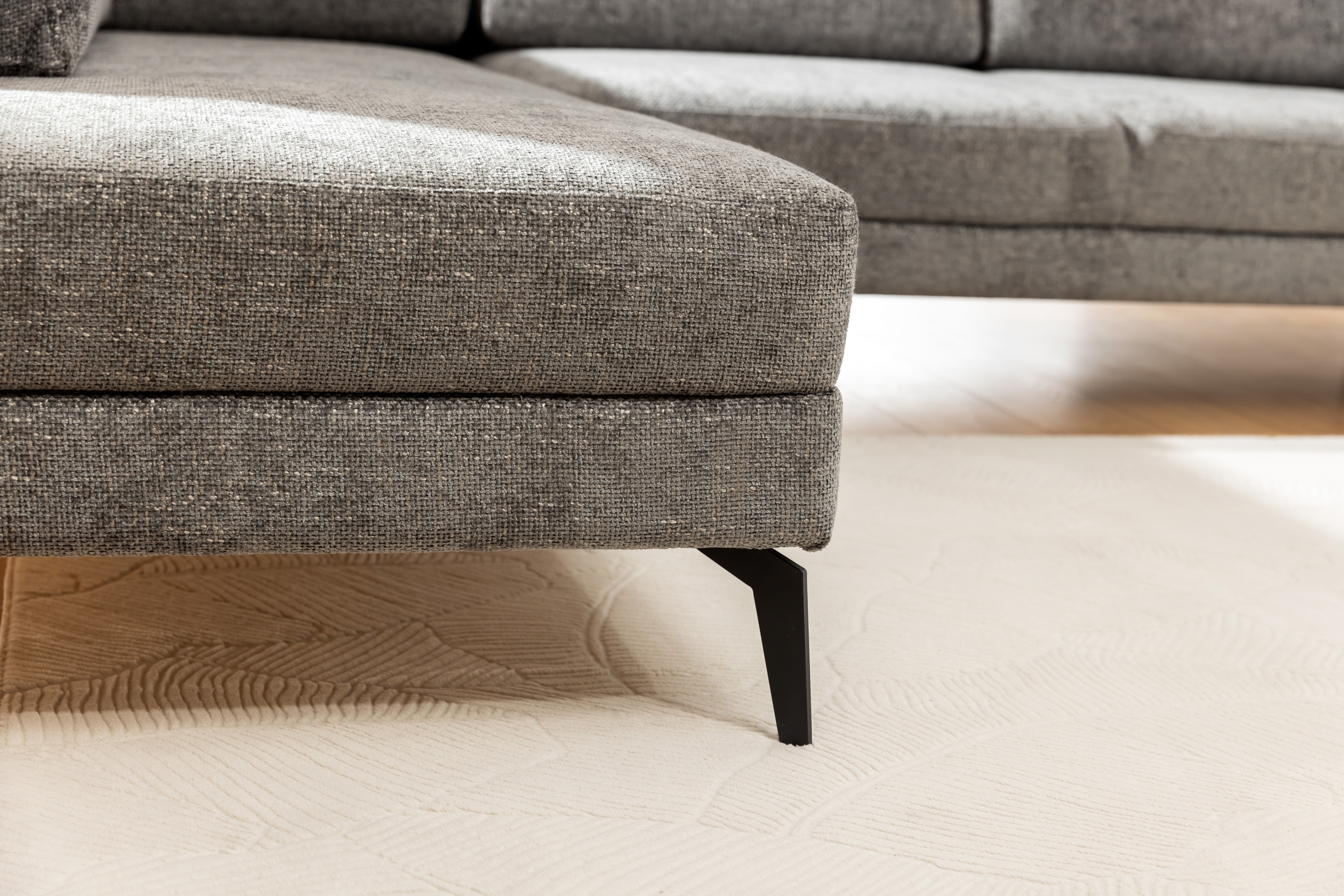 Rohová sedacia súprava Elentio L ľavá s funkciou spania - sivá tkanina Magni 206.13 Rohová sedacia súprava s funkciou spania Elentio L Ľavý - šedá plecionka Magni 206.13