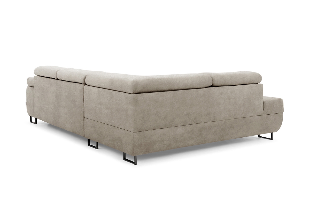 Rozkladacia rohová sedacia súprava Annabelle L ľavá - béžový velúr Zetta 291 / čierne nožičky Rohová sedacia súprava s funkciou spania Annabelle L Ľavá strana - béžový zamat hydrofobowy Zetta 291 / nožičky čierny