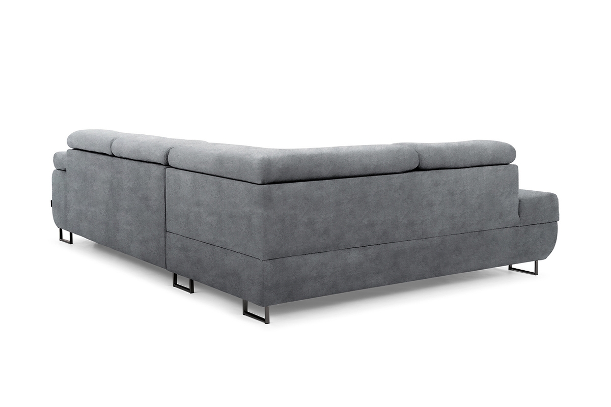 Rozkladacia rohová sedacia súprava Annabelle L ľavá - grafitový zamat Zetta 304 / čierne nožičky Rohová sedacia súprava s funkciou spania Annabelle L Ľavá strana - Grafitový zamat hydrofobowy Zetta 304 / nožičky čierny