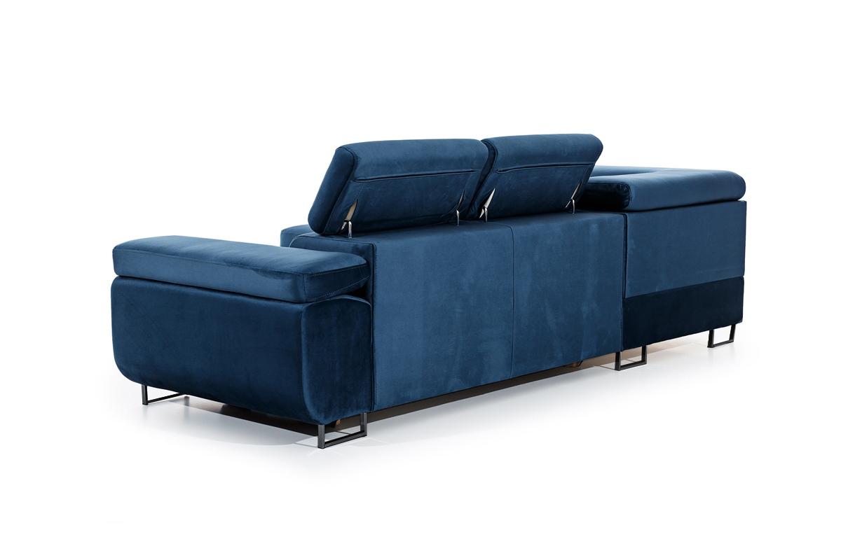 Rozkladacia rohová sedacia súprava Annabelle L ľavá - tmavomodrý zamat Monolith 77 / čierne nožičky Rohová sedacia súprava s funkciou spania Annabelle L Ľavá strana - granátová zamat hydrofobowy Monolith 77 / nožičky čierny