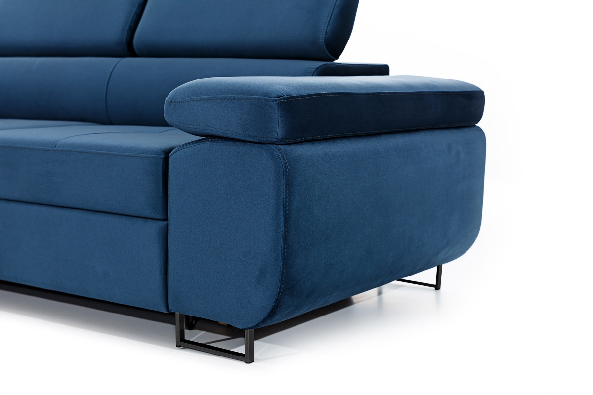Rozkladacia rohová sedacia súprava Annabelle L ľavá - tmavomodrý zamat Monolith 77 / čierne nožičky Rohová sedacia súprava s funkciou spania Annabelle L Ľavá strana - granátová zamat hydrofobowy Monolith 77 / nožičky čierny