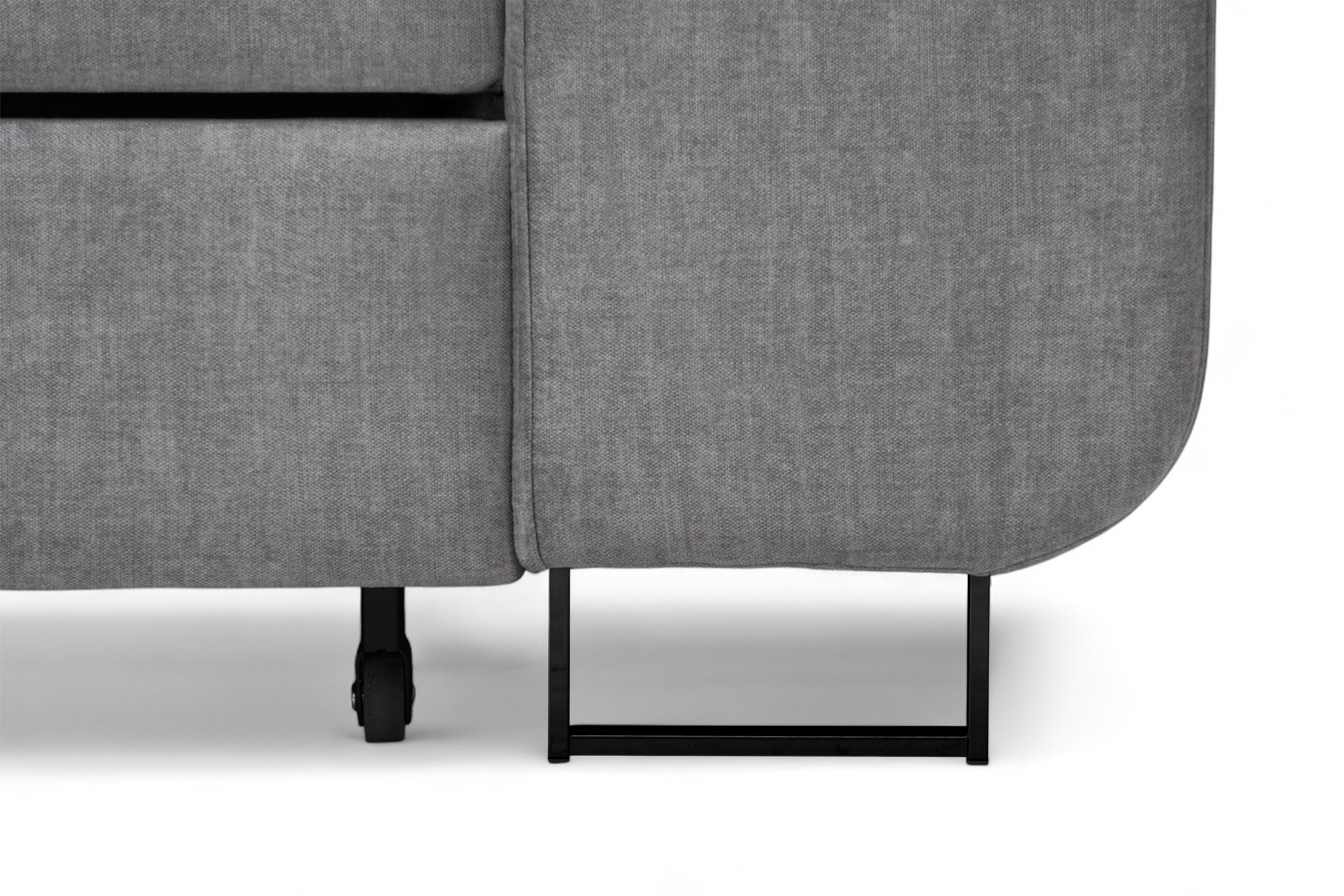 Rozkladacia rohová sedacia súprava Annabelle L ľavá - sivý velúr Vogue 14 / čierne nožičky Rohová sedacia súprava s funkciou spánku Annabelle L Ľavá strana - šedý velúr Vogue 14 / nožičky čierny