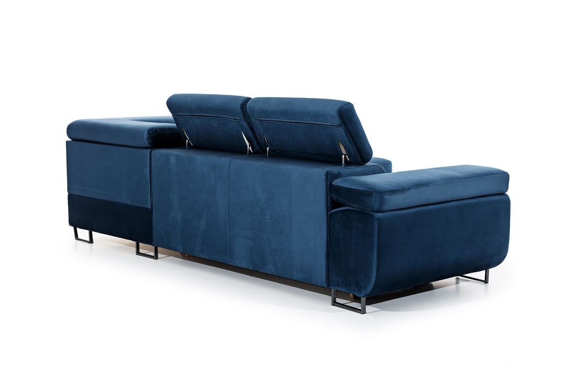 Rozkladacia rohová sedacia súprava Annabelle L pravá - tmavomodrý zamat Monolith 77 / čierne nožičky Rohová sedacia súprava s funkciou spania Annabelle L pravá strana - granátová zamat hydrofobowy Monolith 77 / nožičky čierny