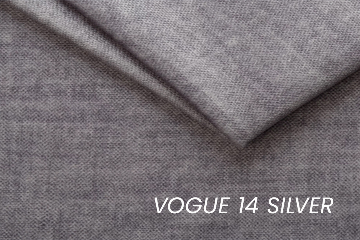 Rozkladacia rohová sedacia súprava Annabelle L ľavá - šedý velúr Vogue 14 / chrómové nožičky Rohová sedacia súprava s funkciou spania Annabelle Ľavá strana - šedý zamat Vogue 14