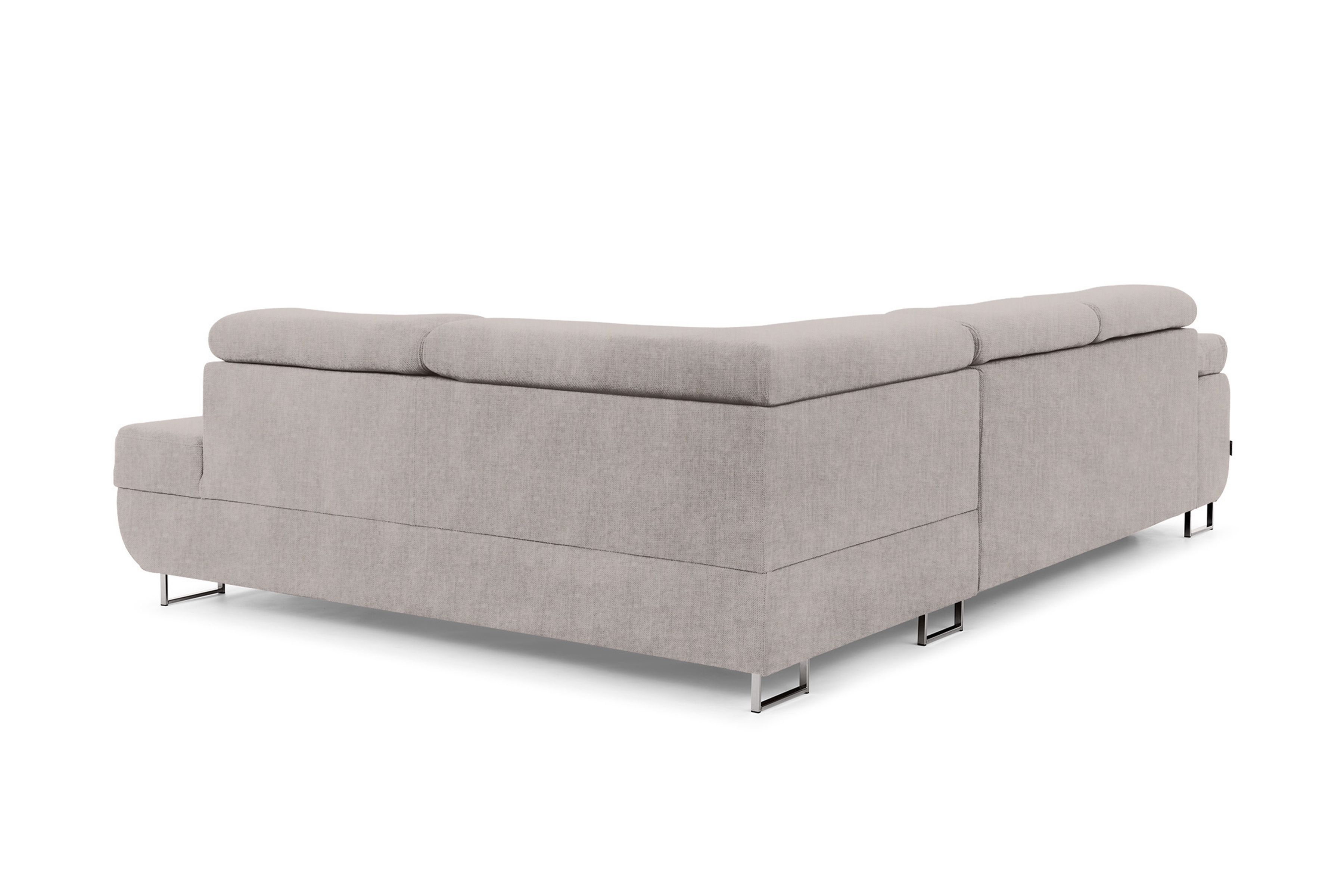 Rozkladacia rohová sedacia súprava Annabelle L pravá - béžový ľahkočistiaci velúr Maya 01 / chrómové nožičky Rohová sedacia súprava Annabelle tyl