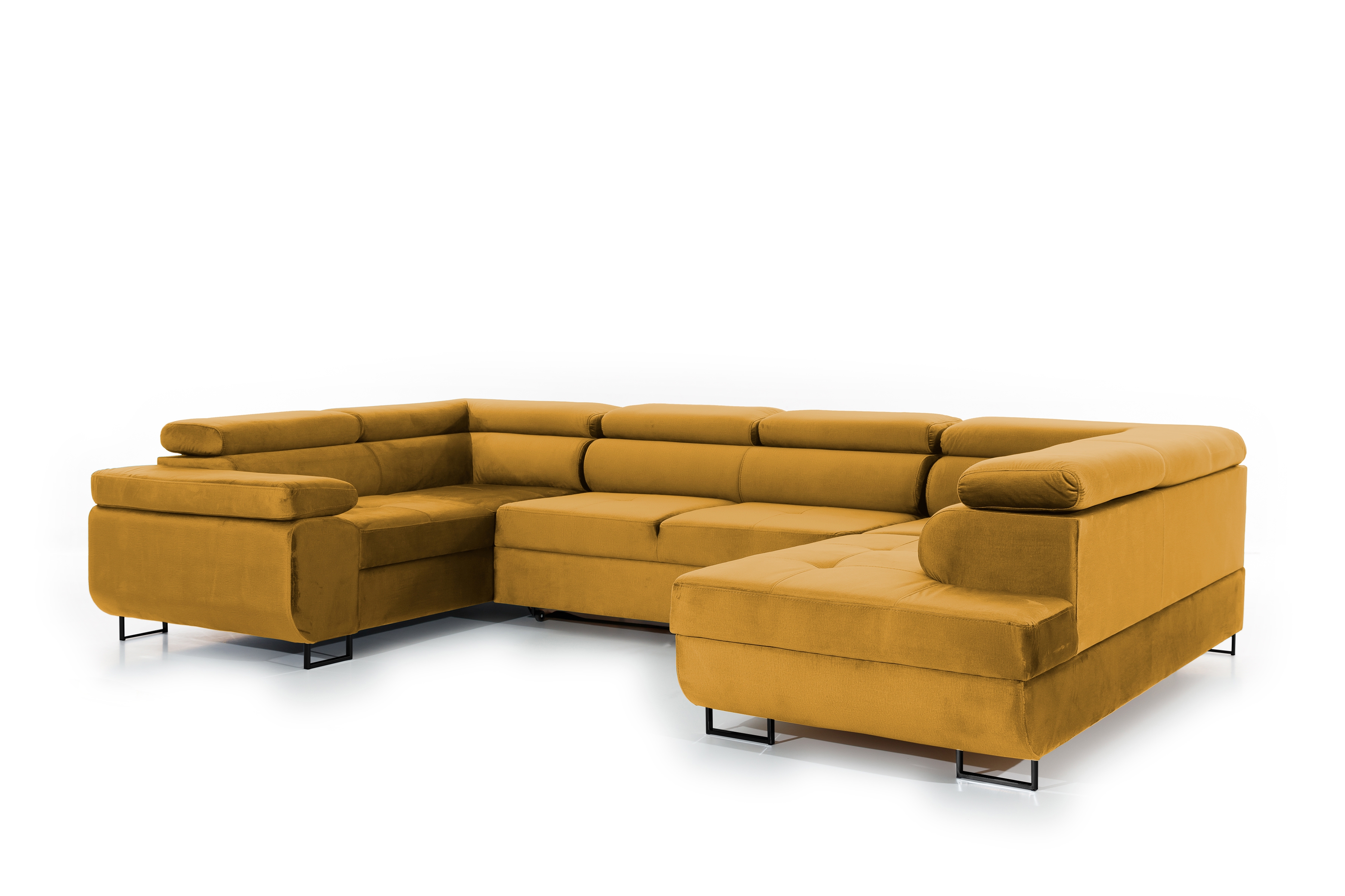 Rozkladacia rohová sedacia súprava Annabelle U - čierne nožičky Rohová sedacia súprava s funkciou spania Annabelle U / nožičky čierny