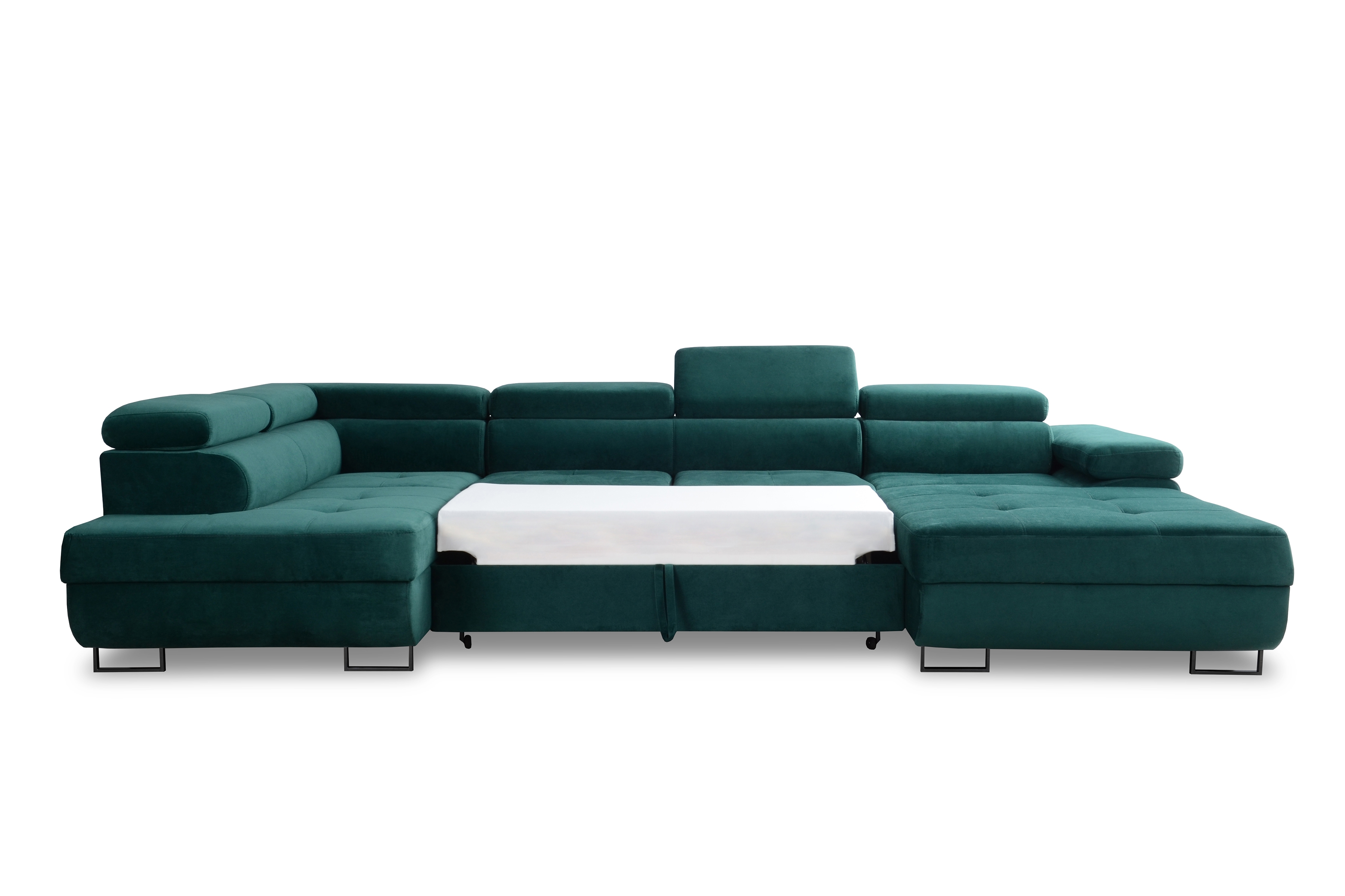 Rozkladacia rohová sedacia súprava Annabelle U II - čierne nožičky Rohová sedacia súprava s funkciou spania Annabelle U II / nožičky čierny