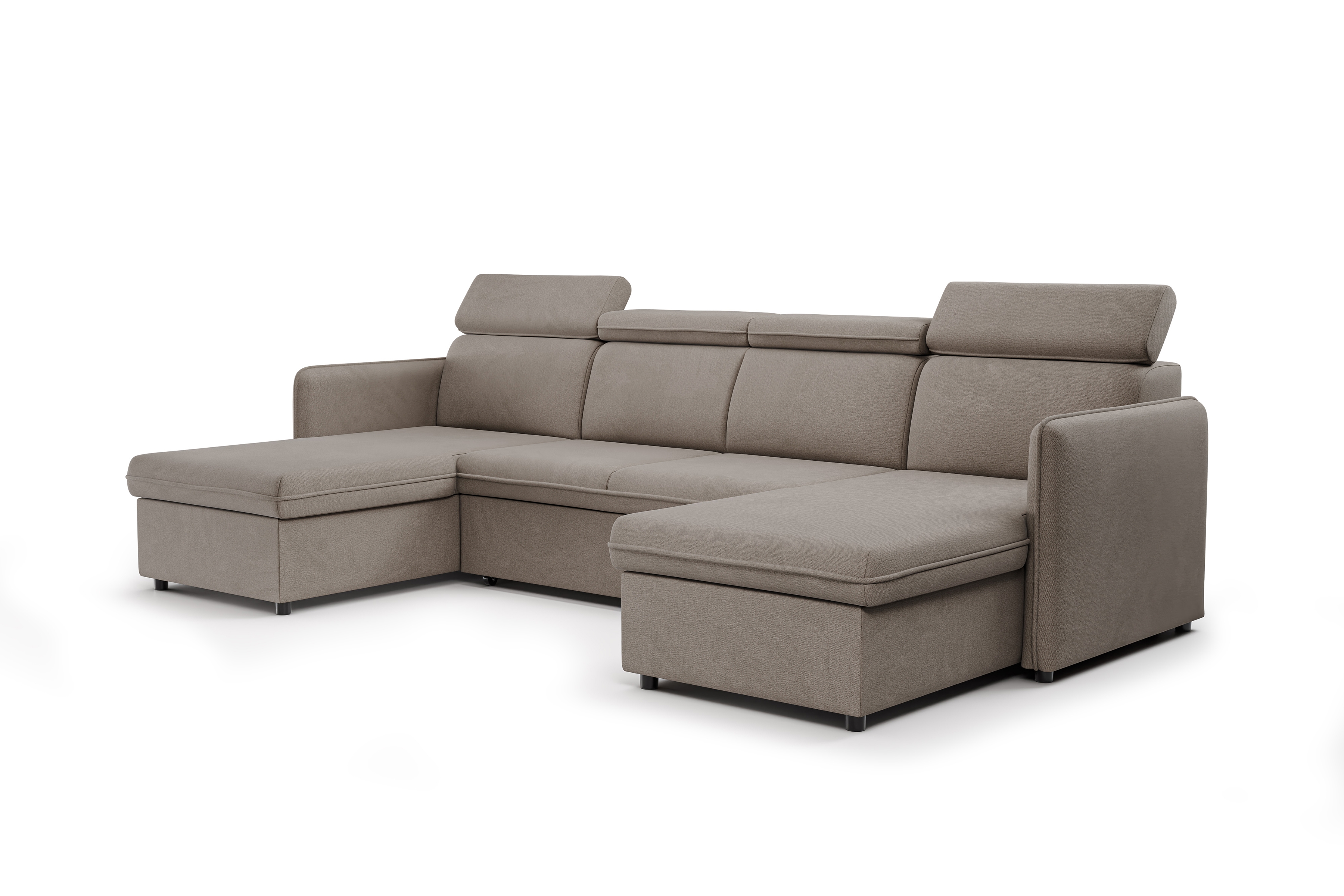 Rozkladacia rohová sedacia súprava Barcelia U - béžová látka Asti 03 Rohová sedacia súprava s funkciou spania Barcelia U - Béžová látka Asti 03