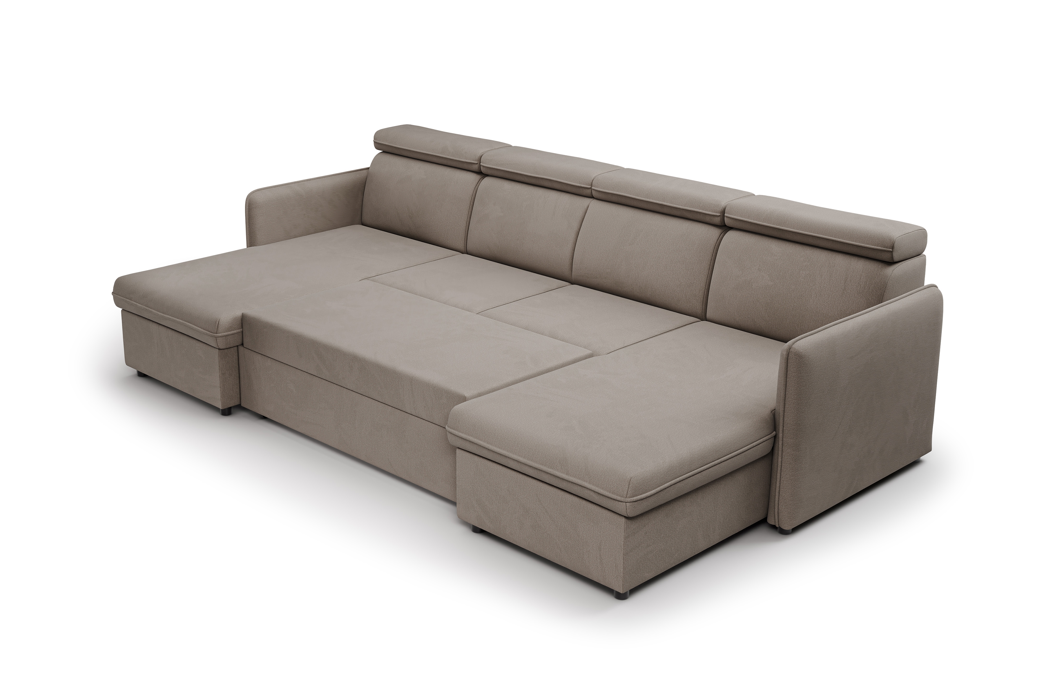 Rozkladacia rohová sedacia súprava Barcelia U - béžová látka Asti 03 Rohová sedacia súprava s funkciou spania Barcelia U - Béžová látka Asti 03