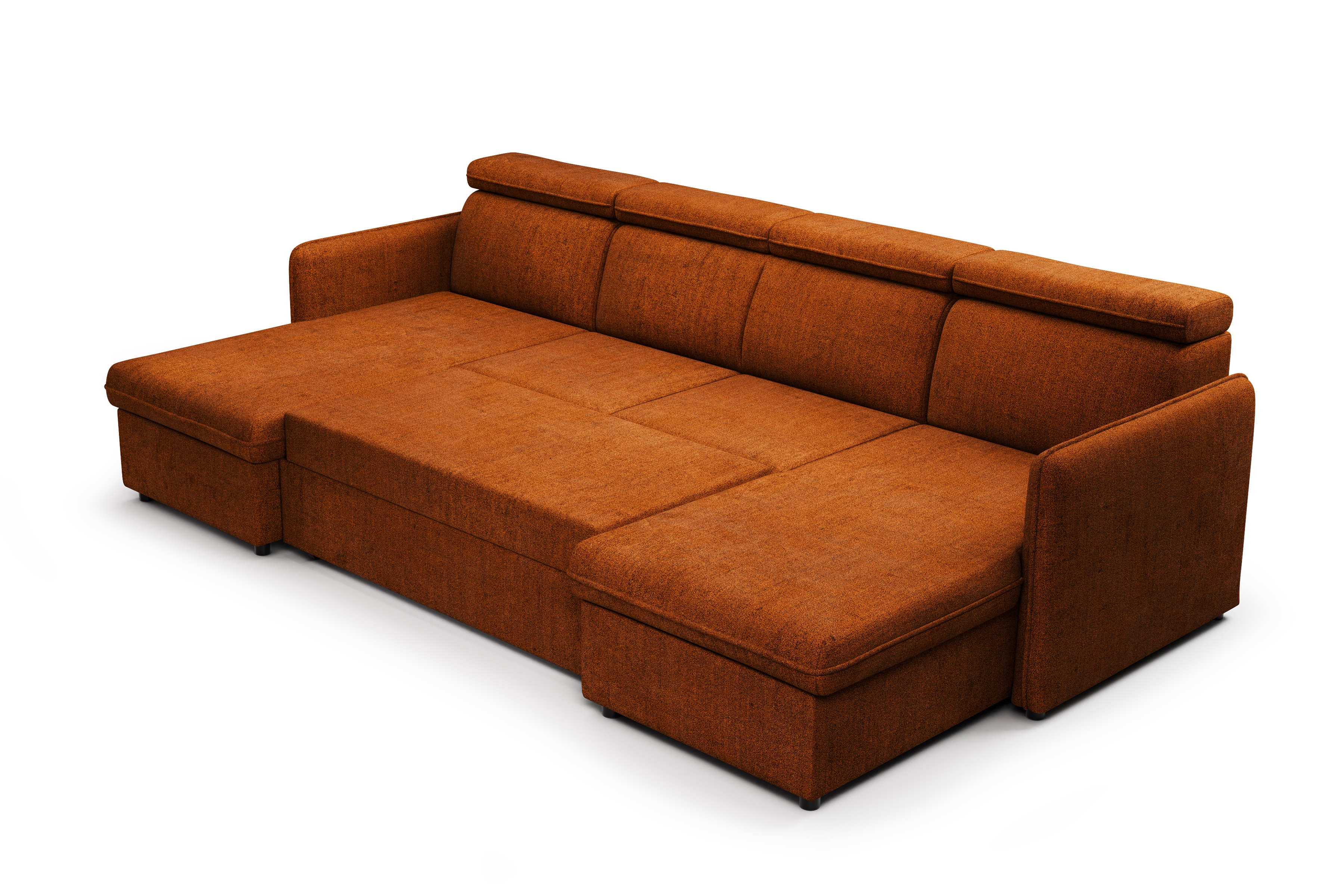 Rozkladacia rohová sedacia súprava Barcelia U - hrdzavá vodoodpudivá látka Enjoy New 39 Rohová sedacia súprava s funkciou spania Barcelia U - ruda látka hydrofobowa Enjoy New 39