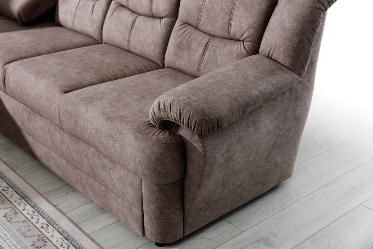 Rozkladacia rohová sedacia súprava Belluno L ľavá - hnedý Forever 63 Rohová sedacia súprava z miekkim bokiem 