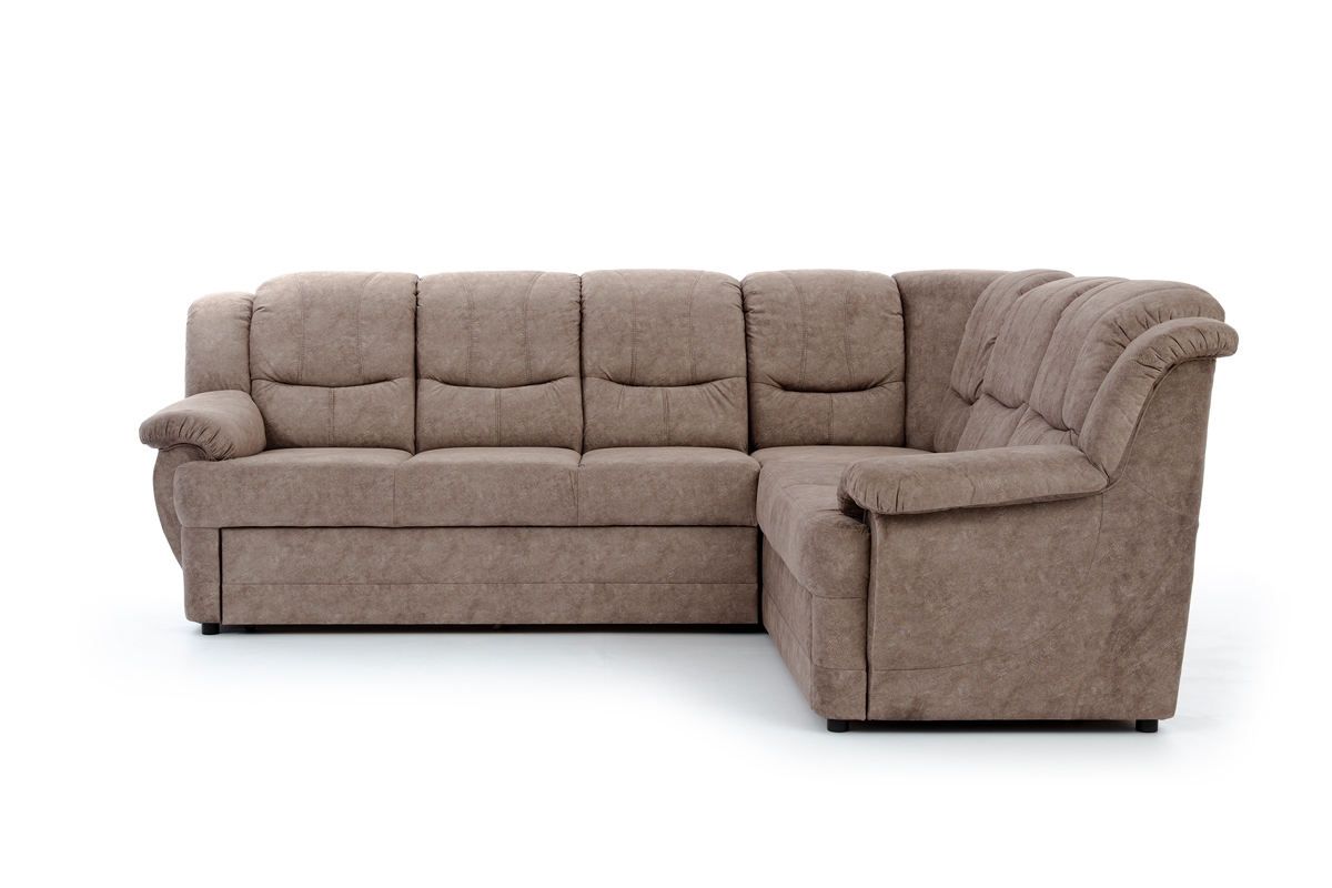 Rozkladacia rohová sedacia súprava Belluno L pravá - hnedá látka Forever 63 Hnedý Rohová sedacia súprava z szerokim bokiem 