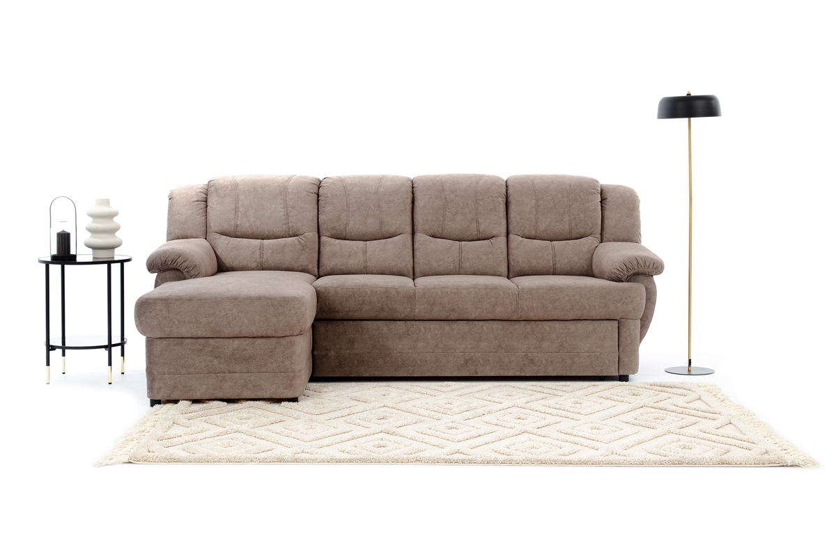Rohová sedacia súprava Belluno Mini ľavá - Hnedá látka Forever 63 Hnedý Rohová sedacia súprava z niskimi nozkami 