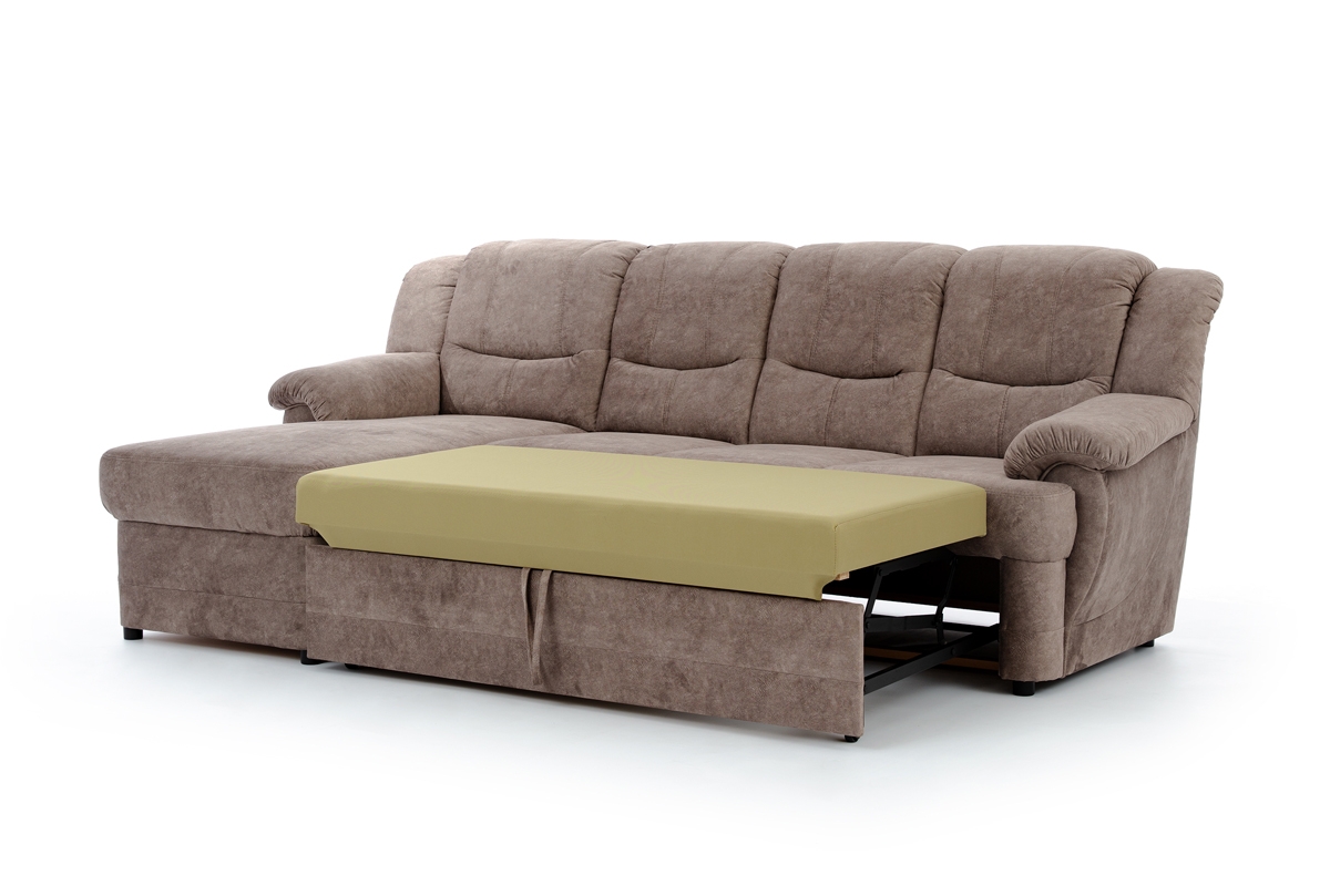 Rohová sedacia súprava Belluno Mini ľavá - Hnedá látka Forever 63 Hnedý Rozkladacia rohová sedacia súprava do spania 