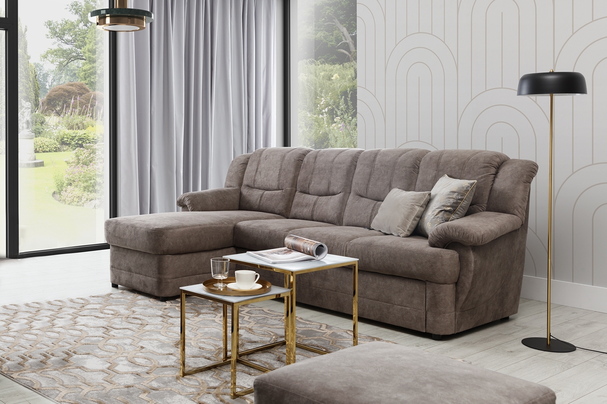 Rohová sedacia súprava Belluno Mini ľavá - Hnedá látka Forever 63 Hnedý Rohová sedacia súprava . 