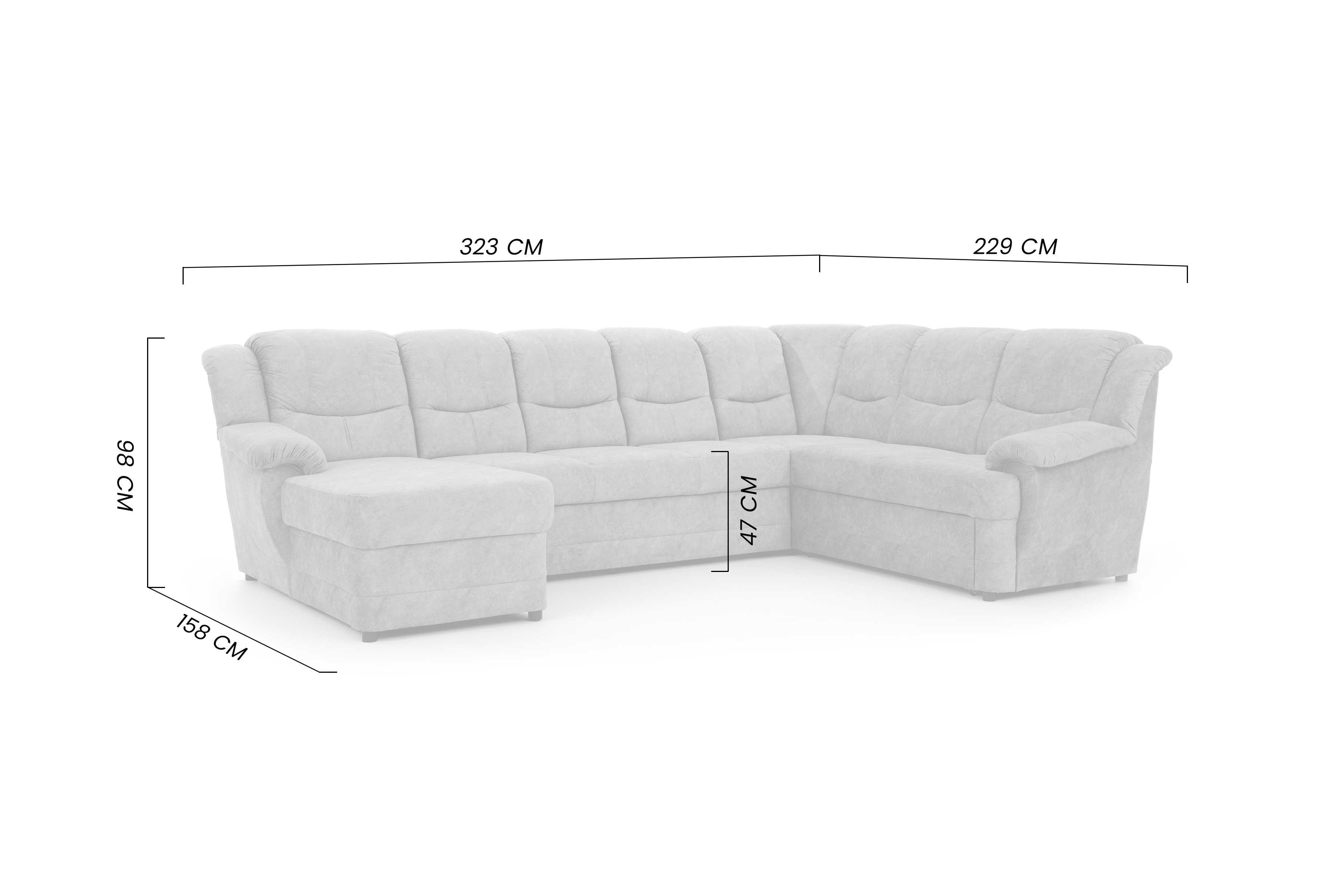 Rozkládací rohová sedací souprava Belluno U levá - hnědá Forever 63 Rohová sedací souprava rozkládací Belluno U levá - hnědá potahová látka hydrofobowa Forever 63