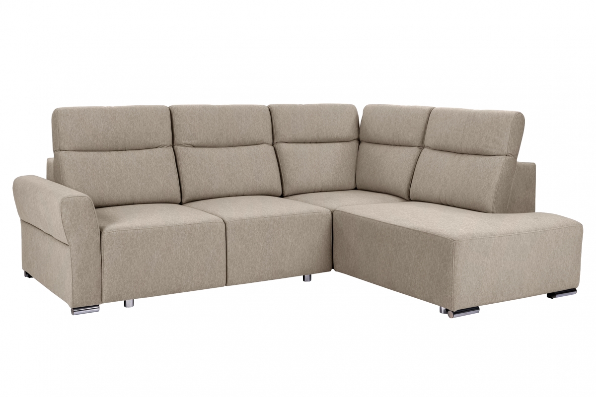 Rohová sedacia súprava Cawo II pravá s funkciou spania - béžový zamat Castel 15 Rohová sedacia súprava s funkciou spania Cawo II pravá strana  - Béžová / zamat / Castel 15