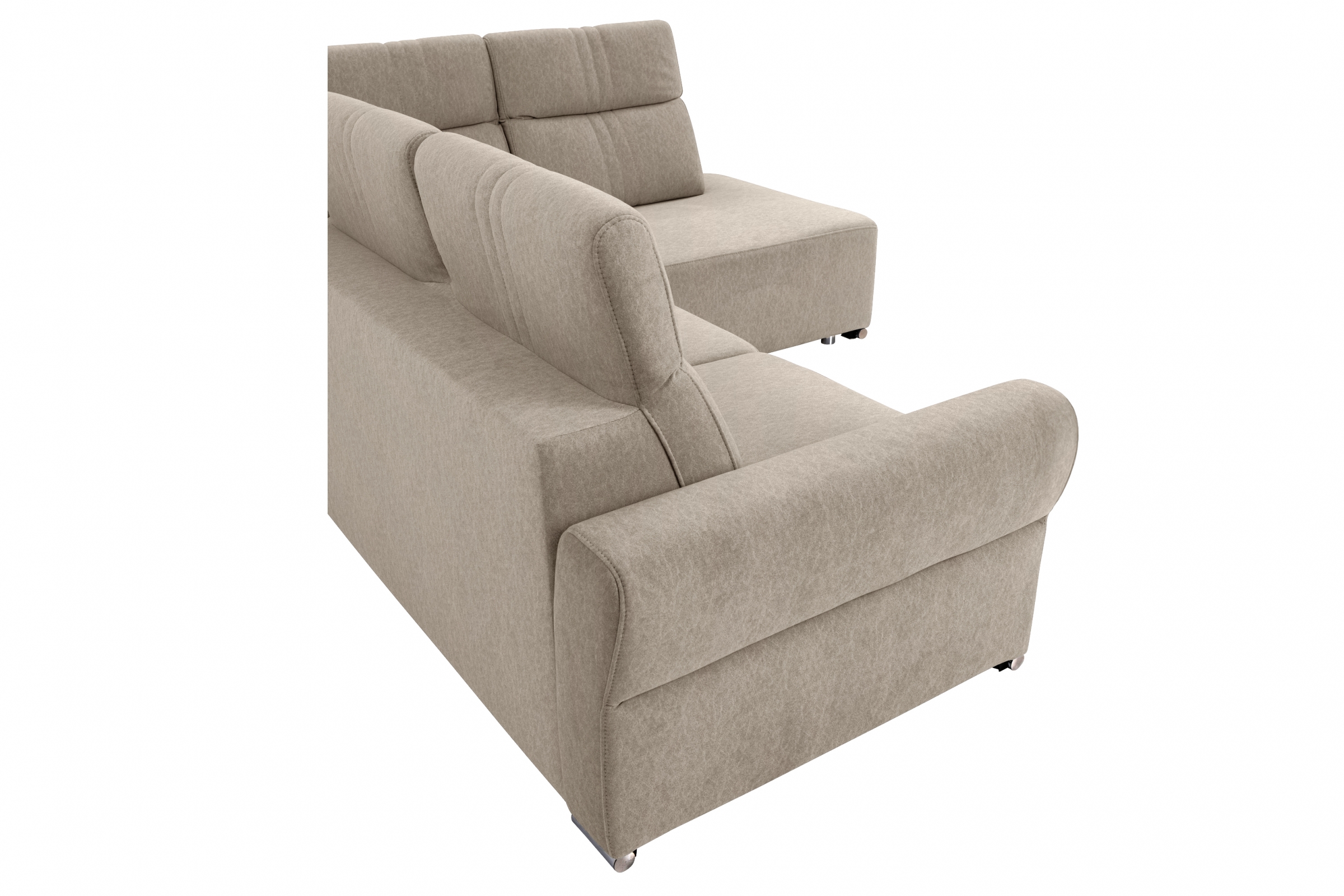 Rohová sedacia súprava Cawo II pravá s funkciou spania - béžový zamat Castel 15 Rohová sedacia súprava s funkciou spania Cawo II pravá strana  - Béžová / zamat / Castel 15