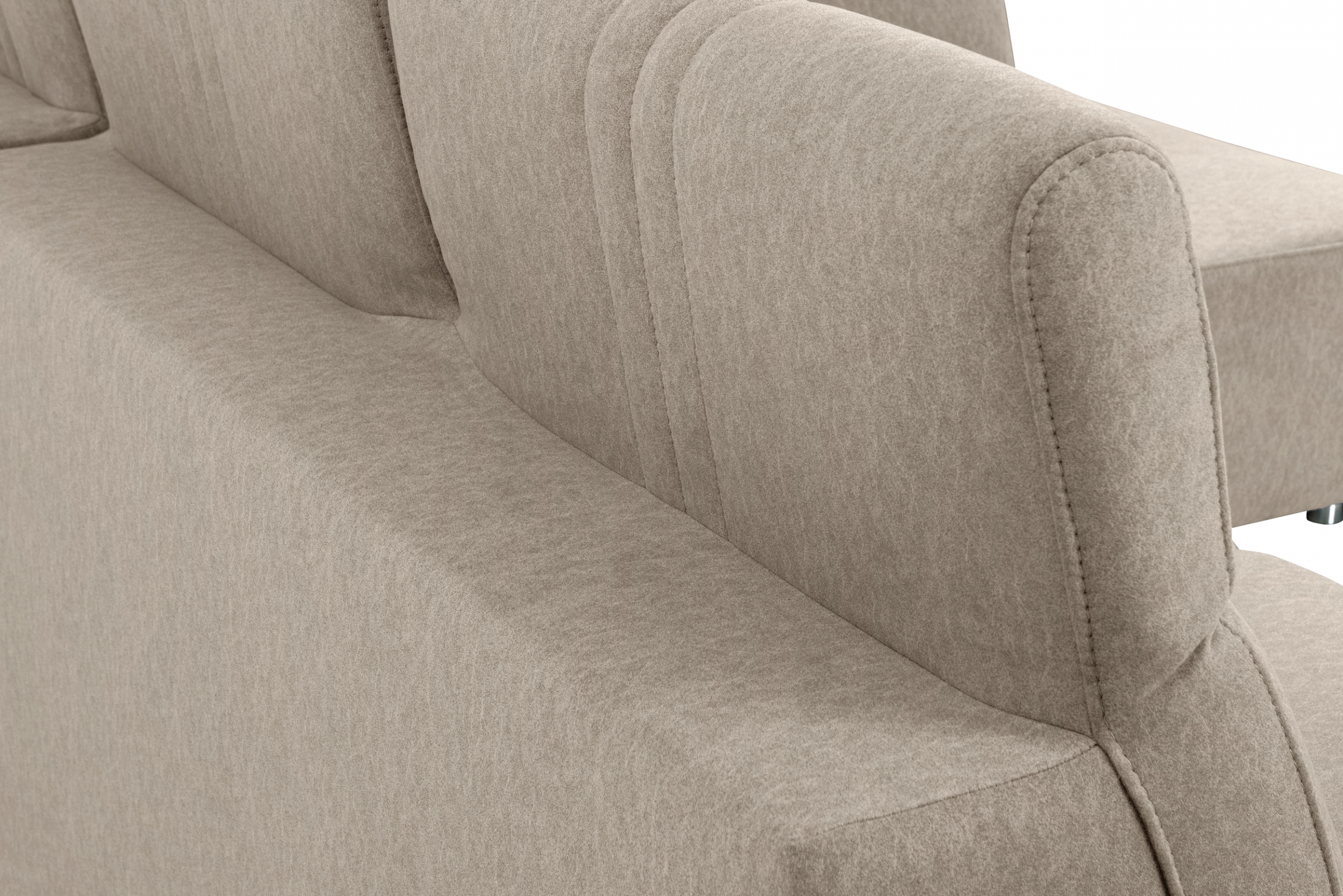 Rohová sedacia súprava Cawo II pravá s funkciou spania - béžový zamat Castel 15 Rohová sedacia súprava s funkciou spania Cawo II pravá strana  - Béžová / zamat / Castel 15