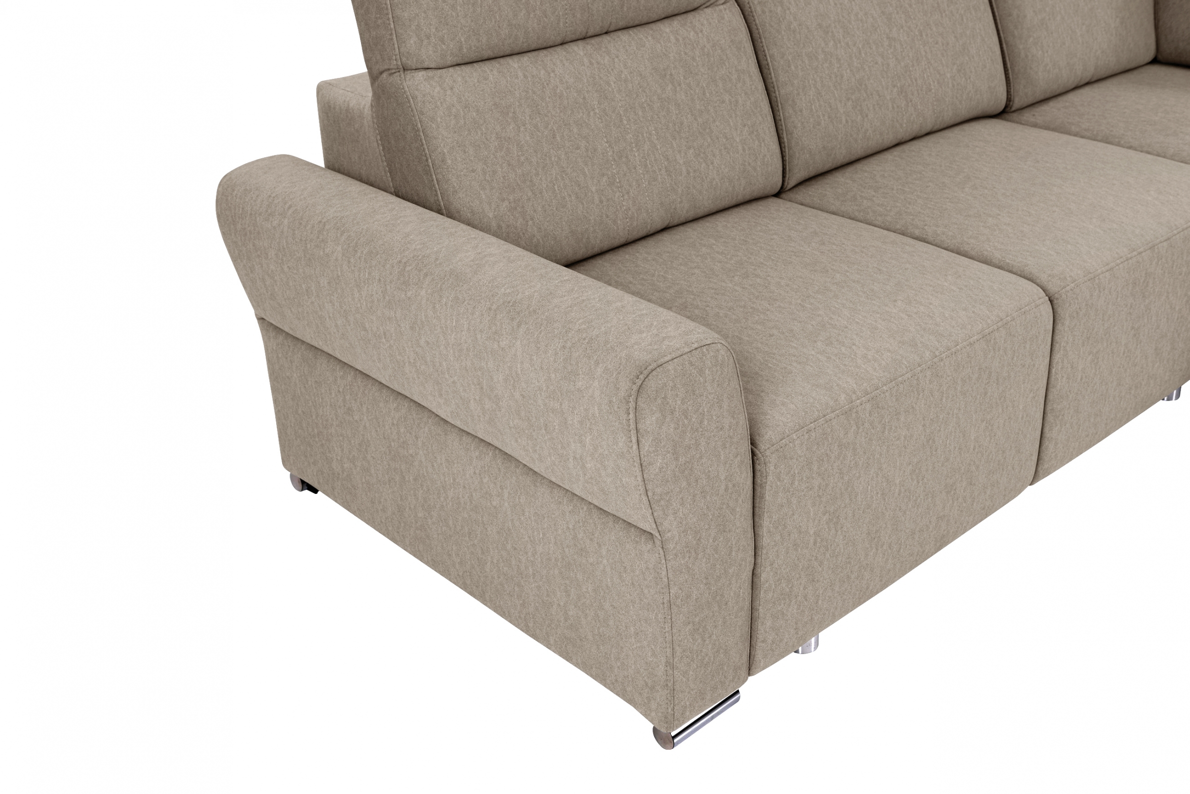 Rohová sedacia súprava Cawo II pravá s funkciou spania - béžový zamat Castel 15 Rohová sedacia súprava s funkciou spania Cawo II pravá strana  - Béžová / zamat / Castel 15