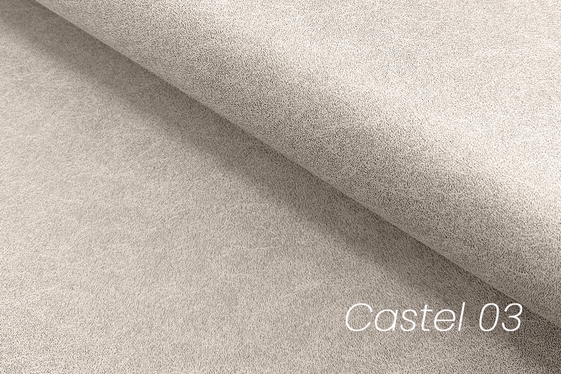 Rozkladacia rohová sedacia súprava Cawo II pravá - svetlý Béžová / zamat / Castel 03 Rohová sedacia súprava s funkciou spania Cawo II pravá strana - svetlý Béžová / zamat / Castel 03