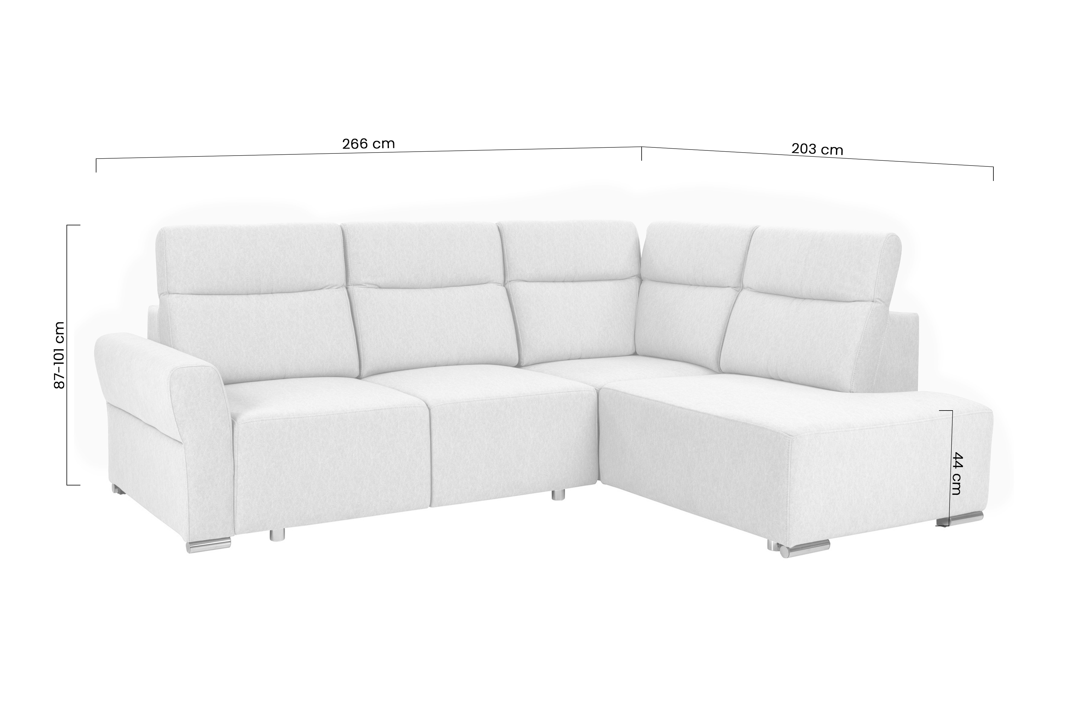 Rozkladacia rohová sedacia súprava Cawo II pravá - svetlý Béžová / zamat / Castel 03 Rohová sedacia súprava s funkciou spania Cawo II pravá strana - svetlý Béžová / zamat / Castel 03