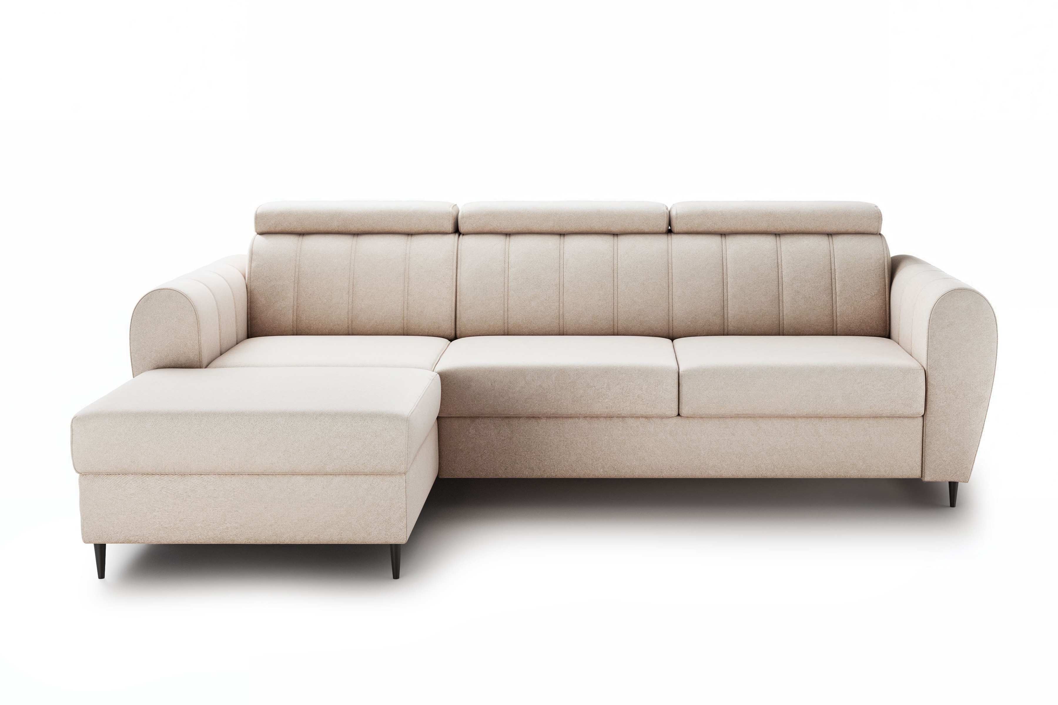 Rozkladacia rohová sedacia súprava Celias Mini ľavá - béžový zamat Paros 2 Rohová sedacia súprava s funkciou spania Celias Mini Ľavá strana - béžový zamat Paros 2