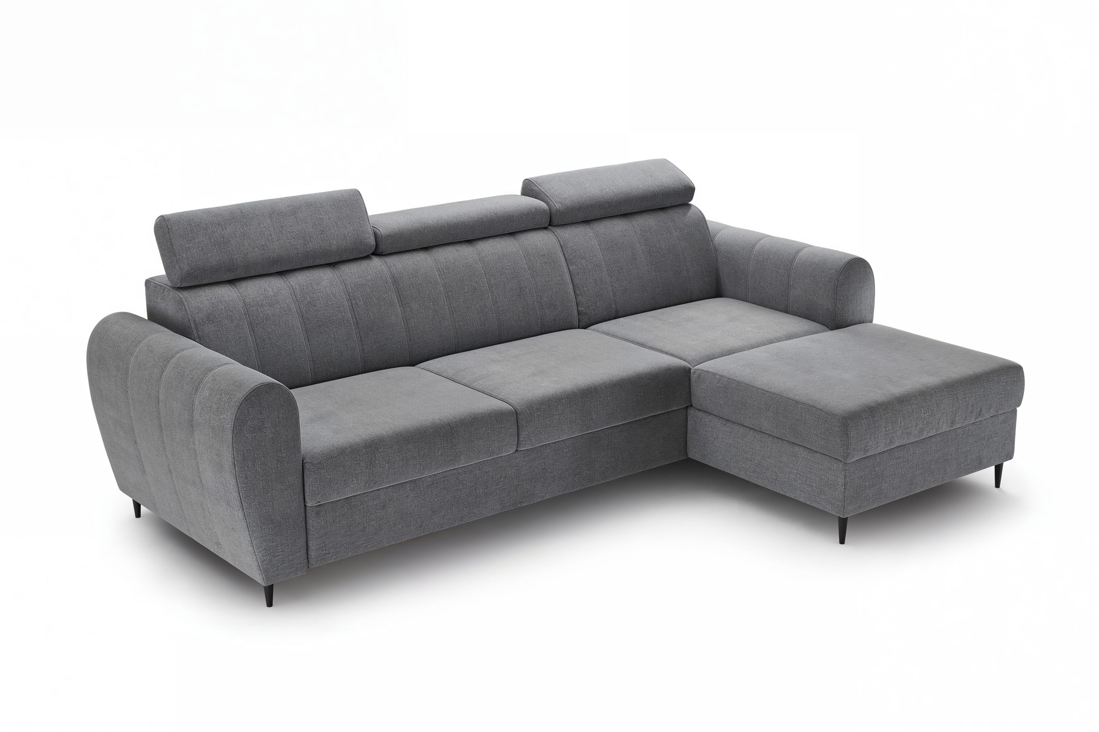 Rozkladacia rohová sedacia súprava Celias Mini pravá - šedý zamat Kronos 22 Rohová sedacia súprava s funkciou spania Celias Mini pravá strana - šedý zamat Kronos 22