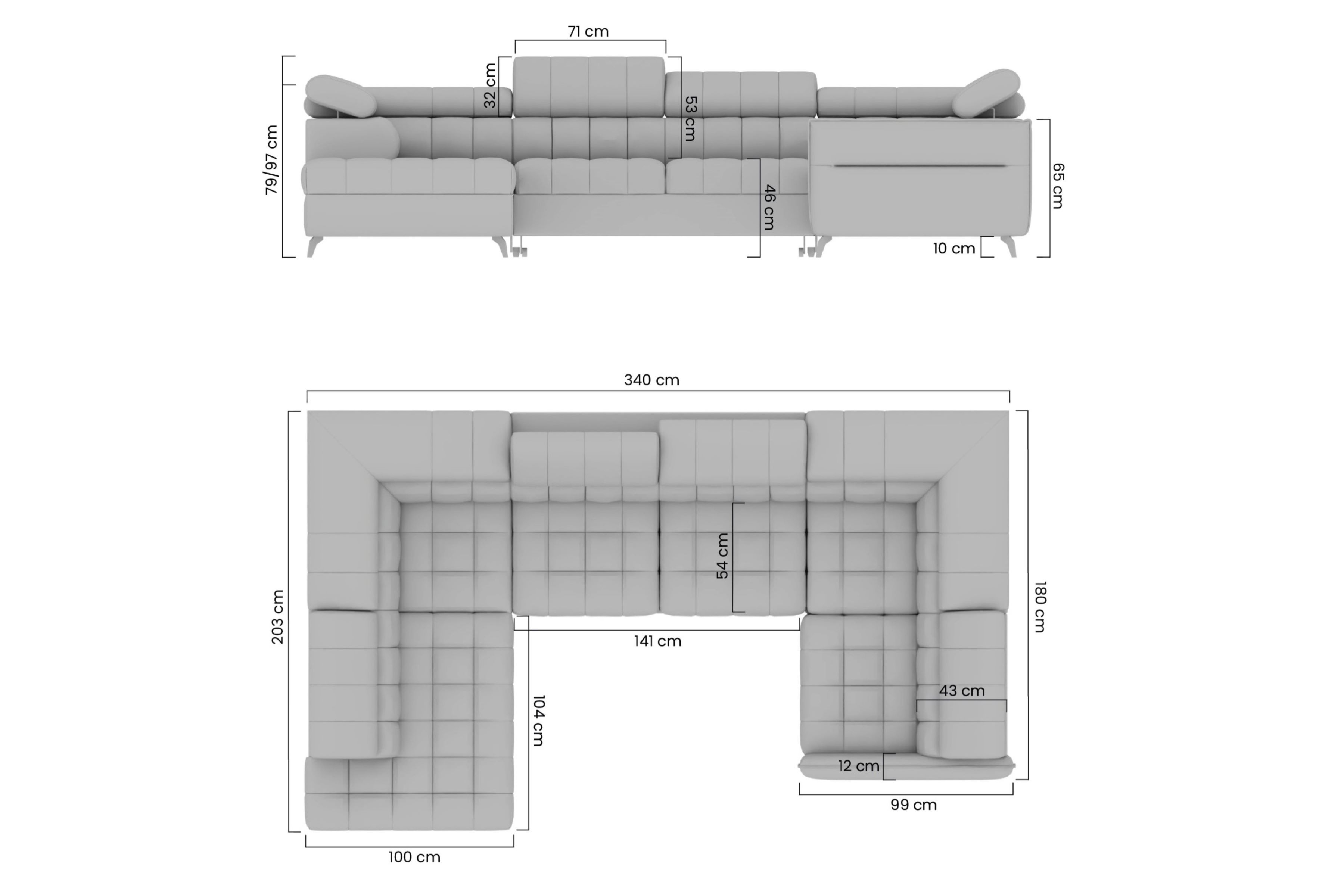 Rohová sedacia súprava Elarias U rozkladacia Rohová sedacia súprava s funkciou spánku Elarias U 