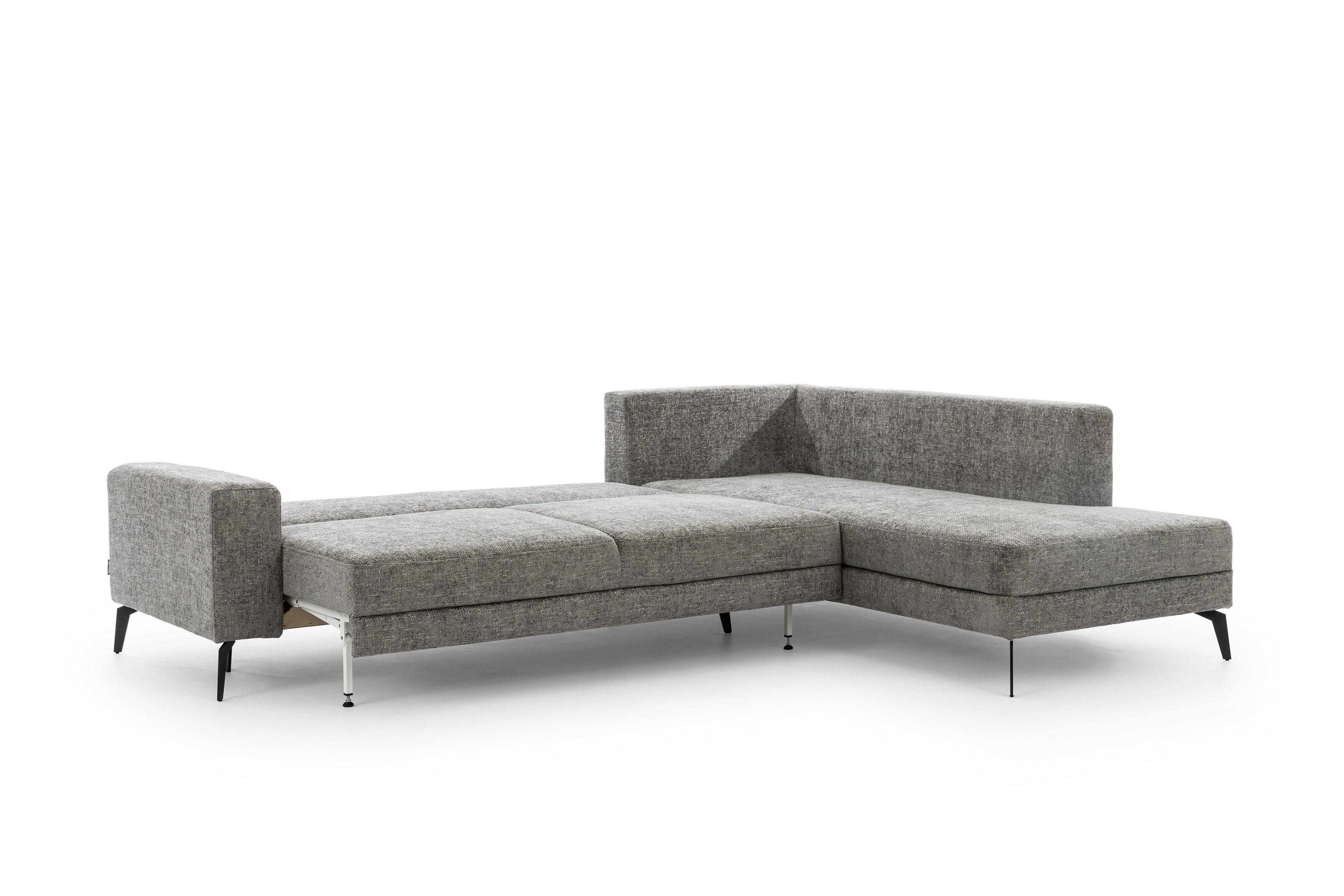 Rozkladacia rohová sedacia súprava Elentio L pravá - šedá pletenina Magni 206.13 Rohová sedacia súprava s funkciou spania Elentio L Pravý - šedá plecionka Magni 206.13