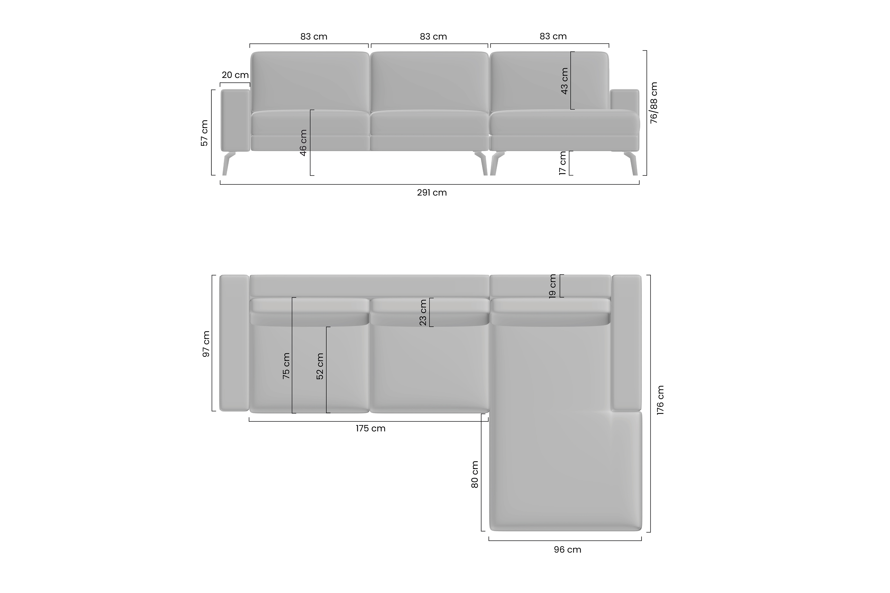 Rozkládací rohová sedací souprava Elentio Mini Rohová sedací souprava s funkcí spaní Elentio Mini 