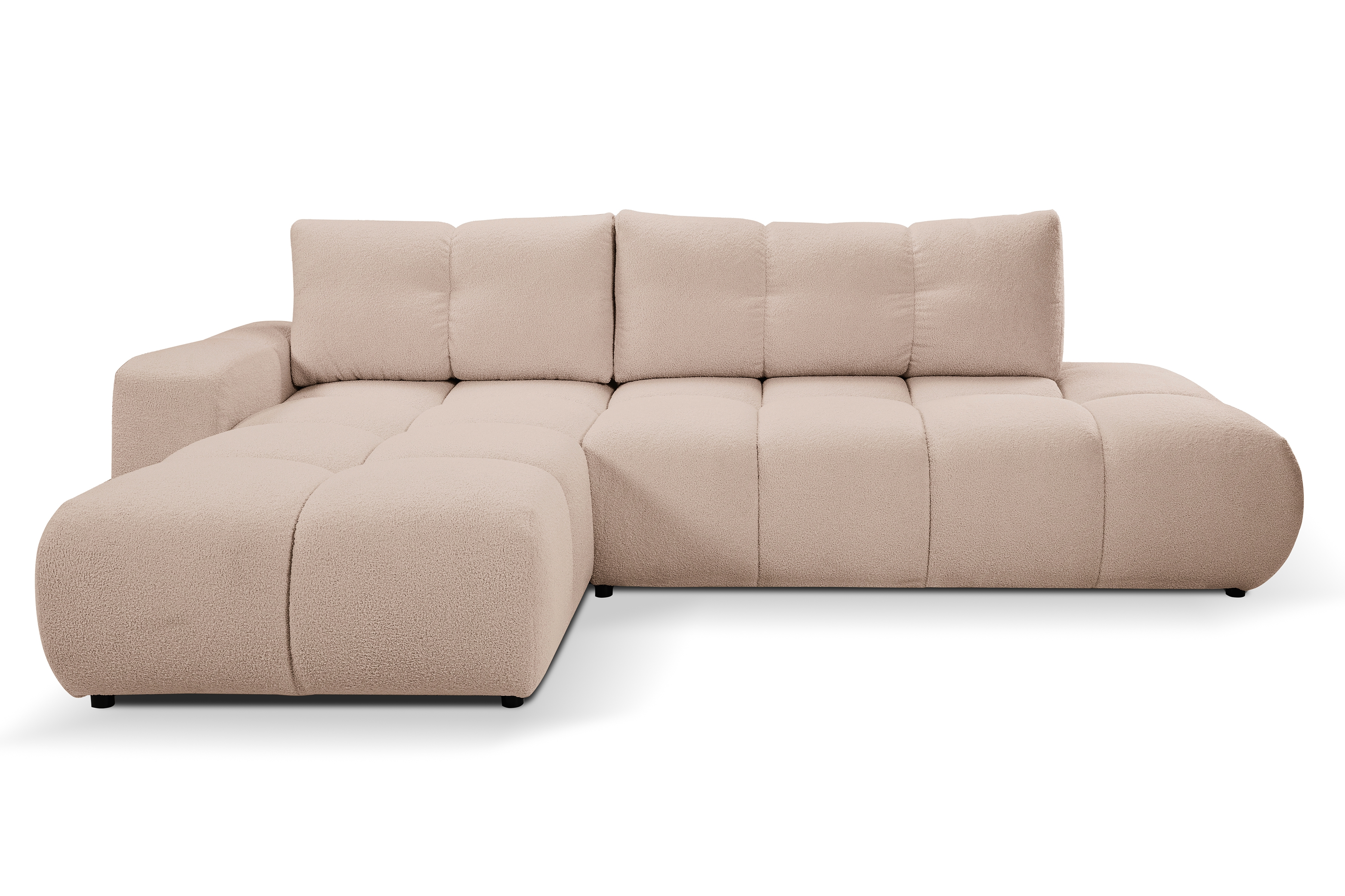 Rohová sedacia súprava Fiza ľavá s funkciou spania - béžová bouclé Lambi 10 Rohová sedacia súprava s funkciou spania Fiza Ľavá strana - Béžová boucle Lambi 10