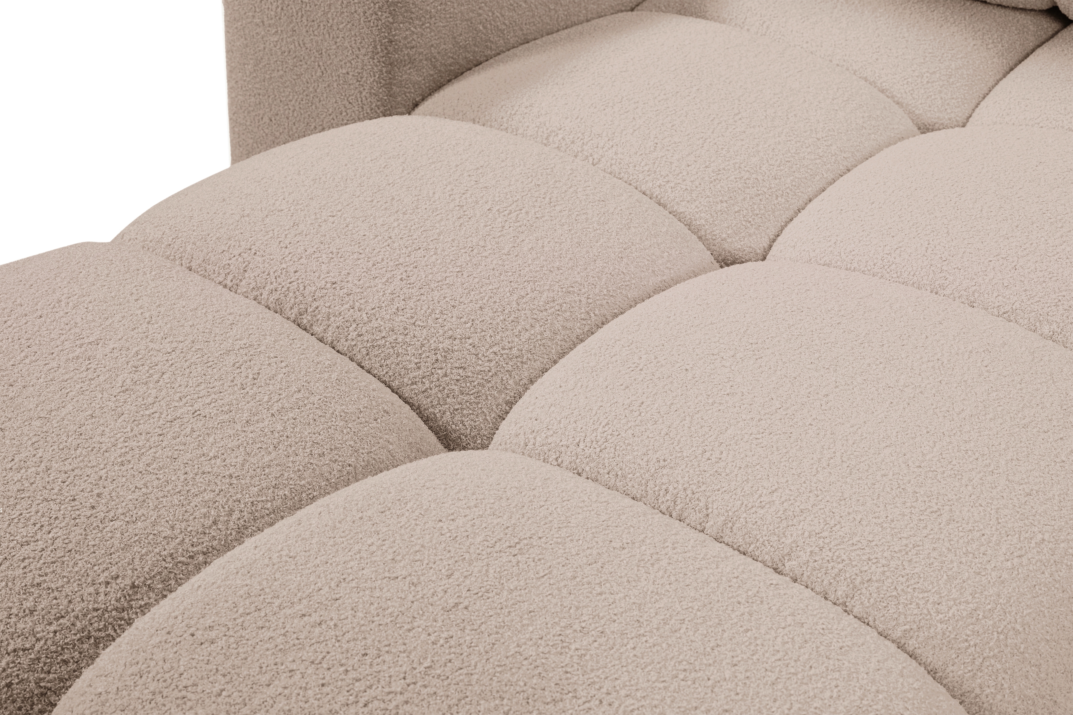 Rohová sedacia súprava Fiza ľavá s funkciou spania - béžová bouclé Lambi 10 Rohová sedacia súprava s funkciou spania Fiza Ľavá strana - Béžová boucle Lambi 10