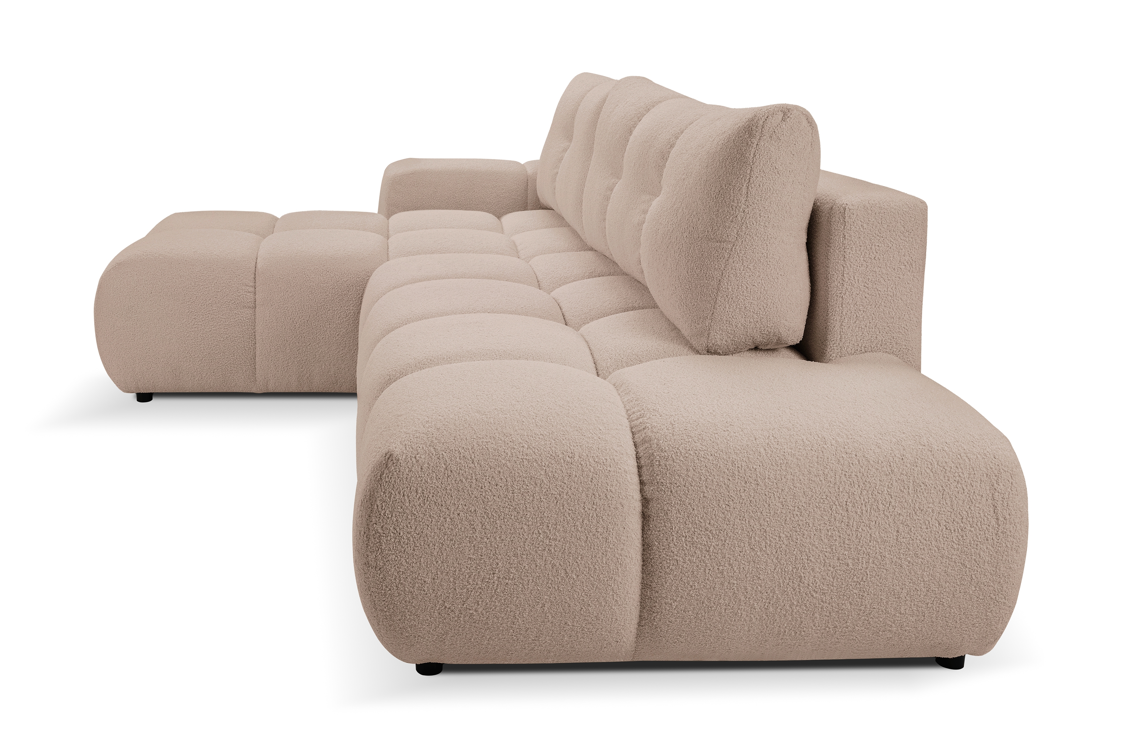 Rohová sedacia súprava Fiza ľavá s funkciou spania - béžová bouclé Lambi 10 Rohová sedacia súprava s funkciou spania Fiza Ľavá strana - Béžová boucle Lambi 10