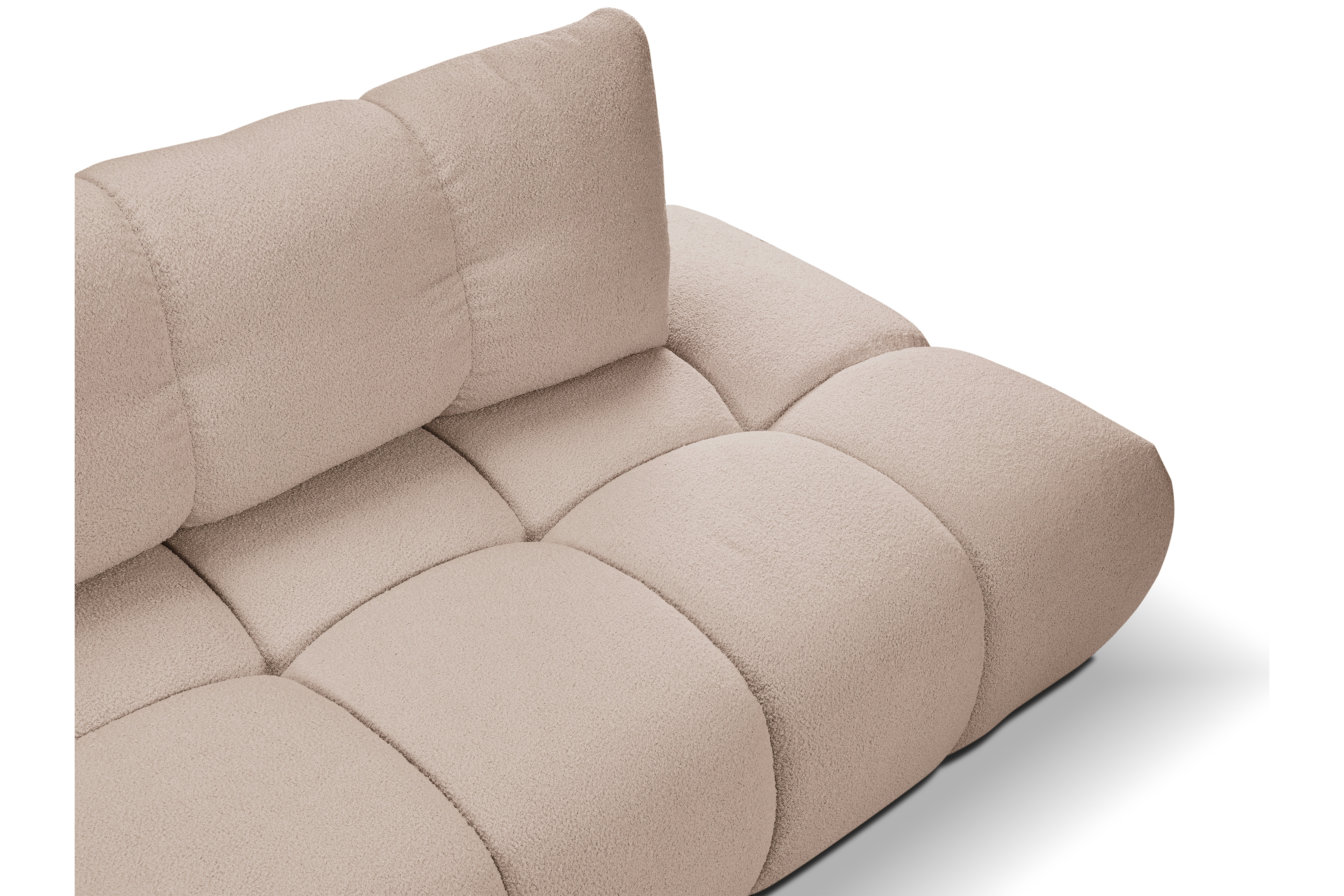 Rohová sedacia súprava Fiza ľavá s funkciou spania - béžová bouclé Lambi 10 Rohová sedacia súprava s funkciou spania Fiza Ľavá strana - Béžová boucle Lambi 10