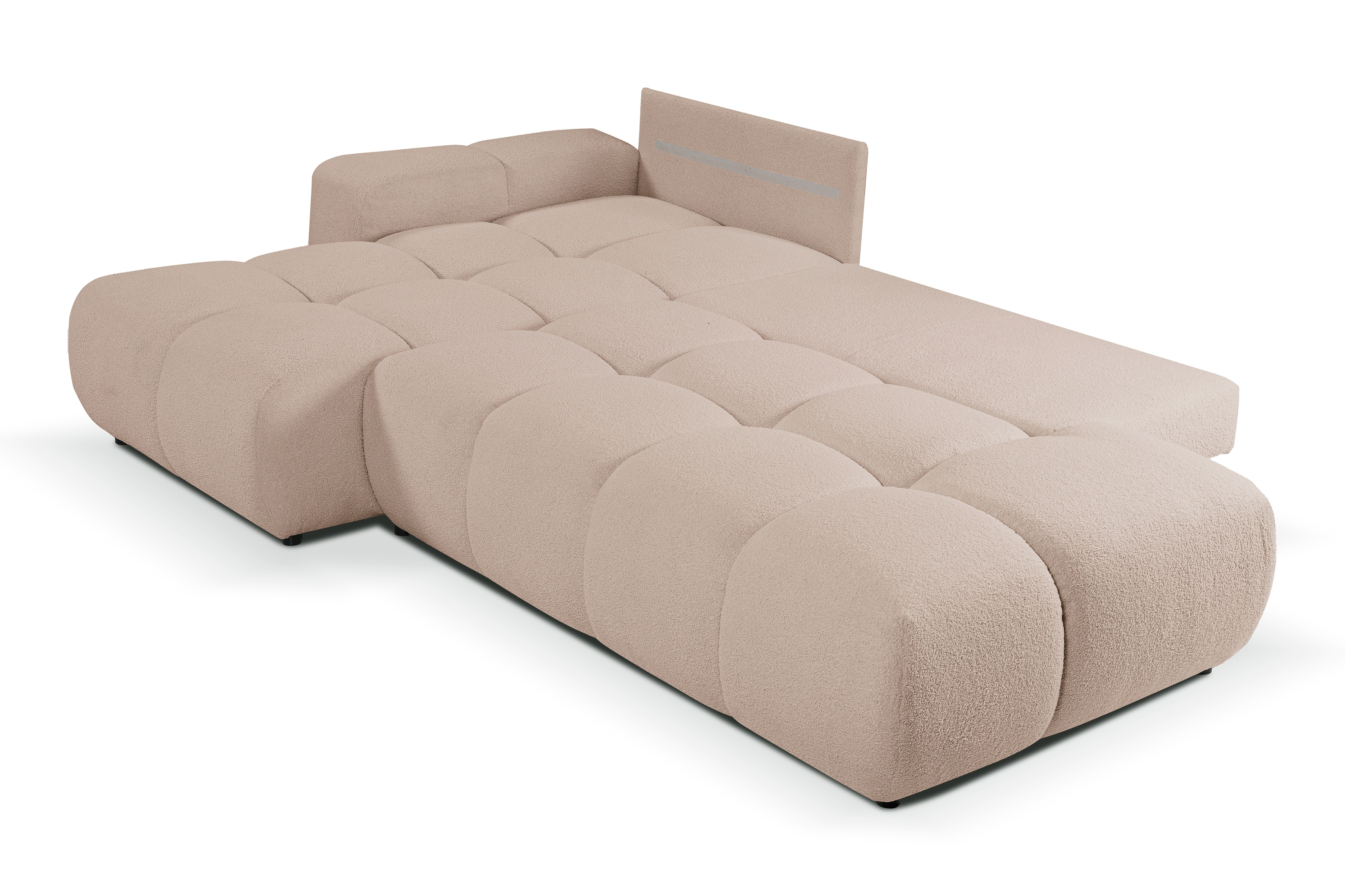 Rohová sedacia súprava Fiza ľavá s funkciou spania - béžová bouclé Lambi 10 Rohová sedacia súprava s funkciou spania Fiza Ľavá strana - Béžová boucle Lambi 10