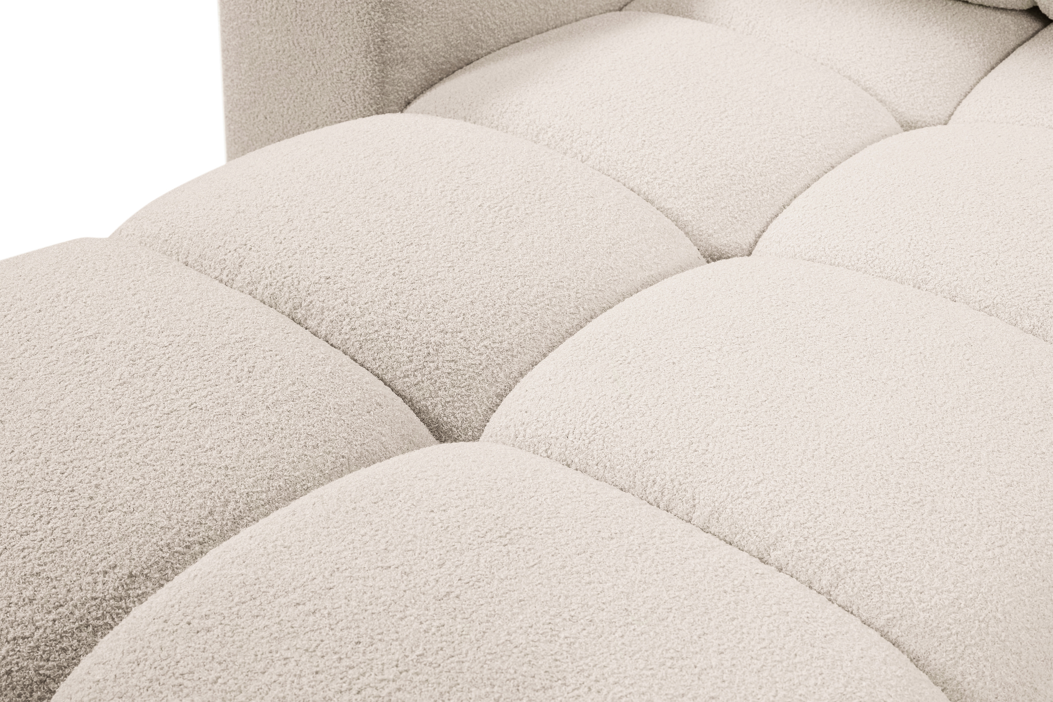 Rozkládací rohová sedací souprava Fiza levá - krémová boucle Lambi 8 Rohová sedací souprava rozkládací Fiza levá - kremowa boucle Lambi 8