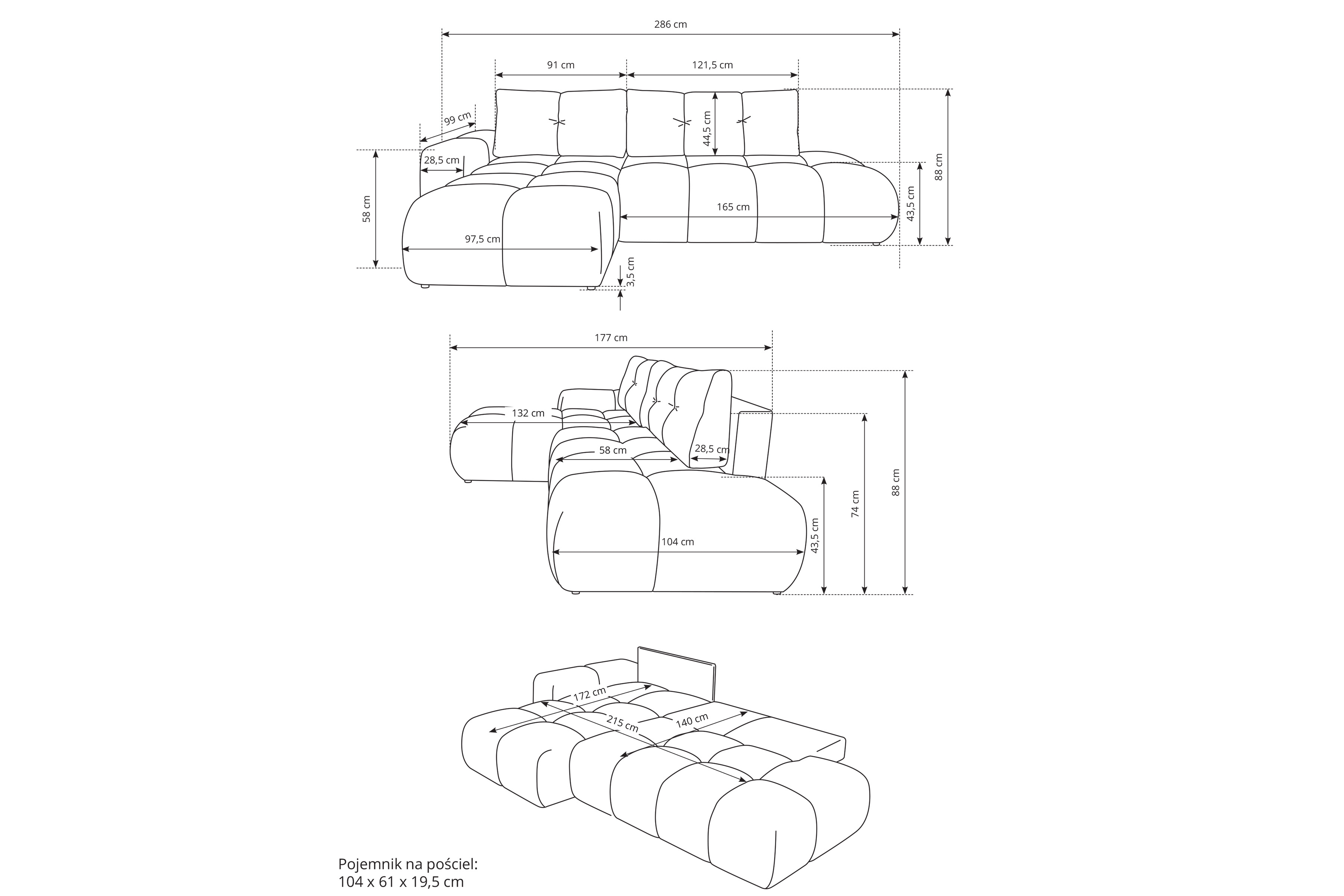 Rozkládací rohová sedací souprava Fiza levá Rohová sedací souprava rozkládací Fiza levá