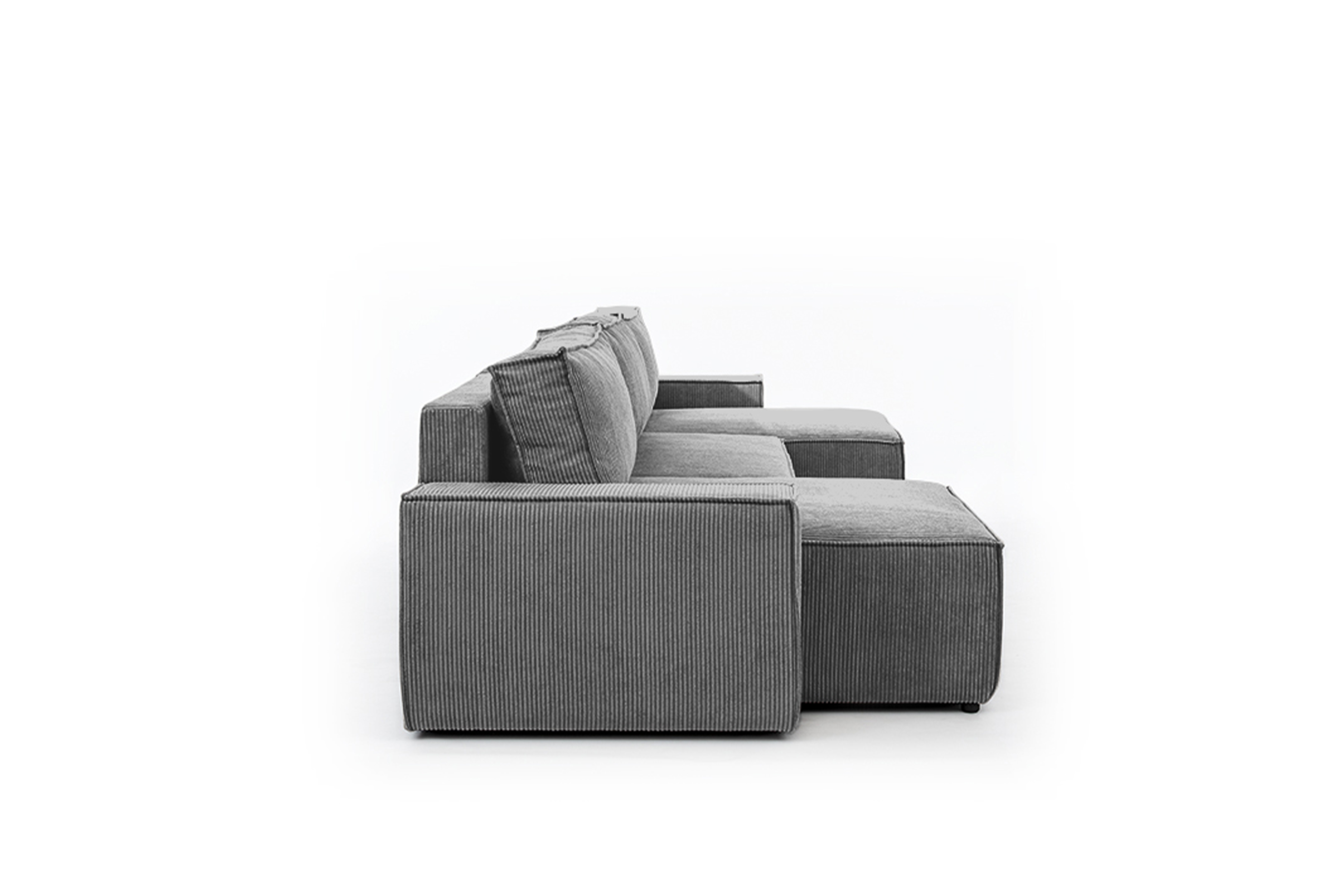 Rozkladacia rohová sedacia súprava Flabio U II - šedý menčester Lincoln 90 Rohová sedacia súprava s funkciou spania Flabio U II - šedý MENČESTER ľahkočistiaci Anafi 2 