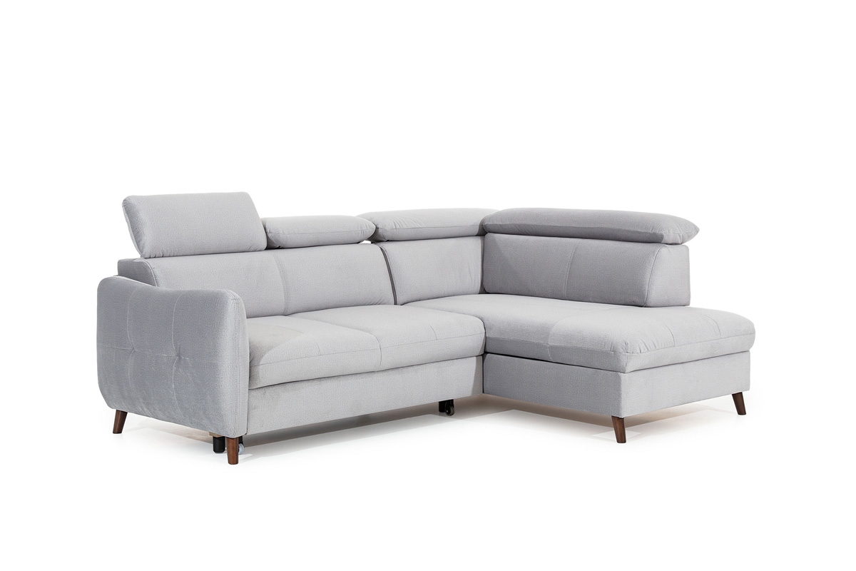 Rohová rozkládací sedací souprava Hugo - pravá strana Rohová sedací souprava s funkcí spaní Hugo 2F-OTM/BK - potahová látka Monolith KR 10679