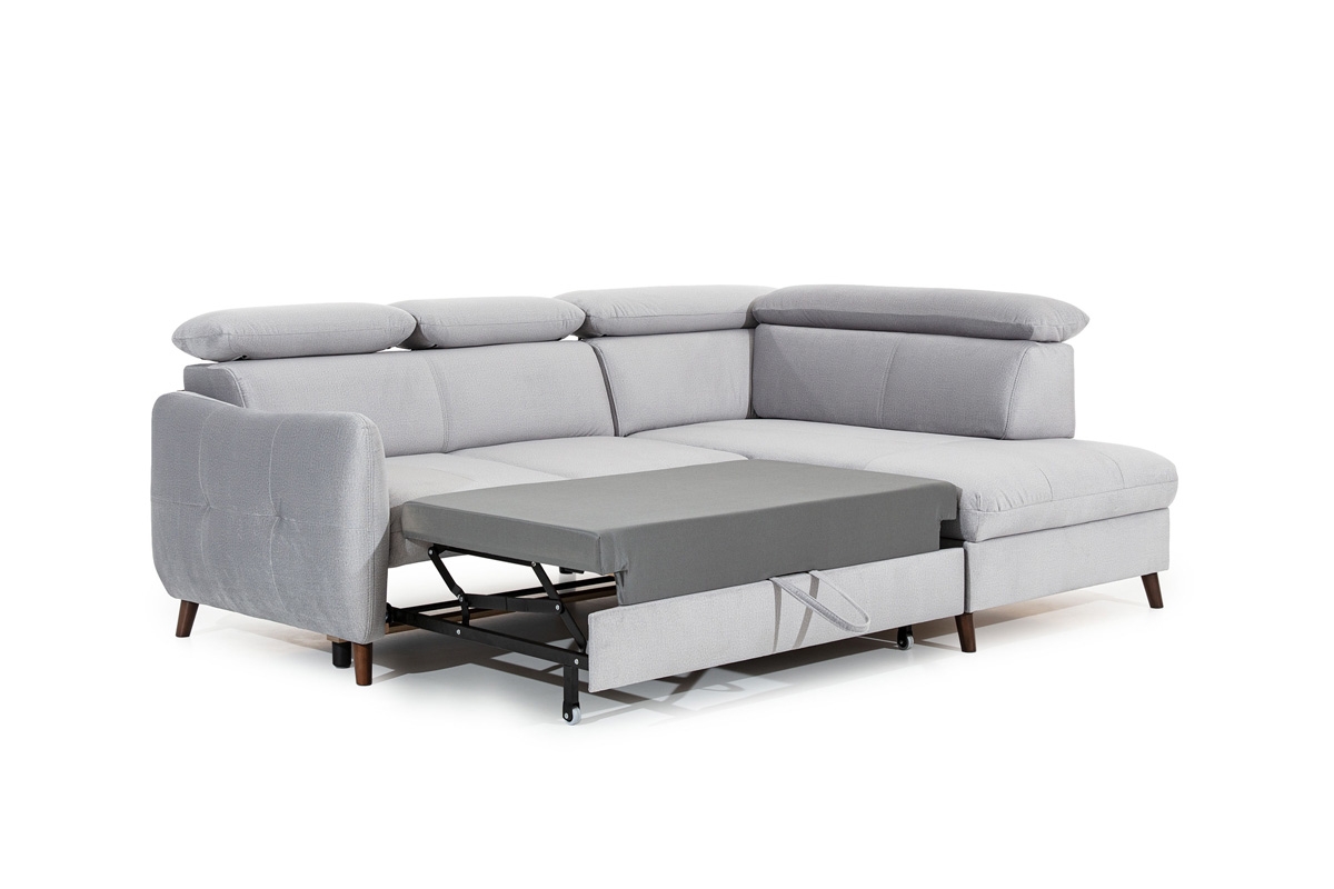 Rohová rozkládací sedací souprava Hugo - pravá strana Rohová sedací souprava s funkcí spaní Hugo 2F-OTM/BK - potahová látka Monolith KR 10679 - Funkce spaní