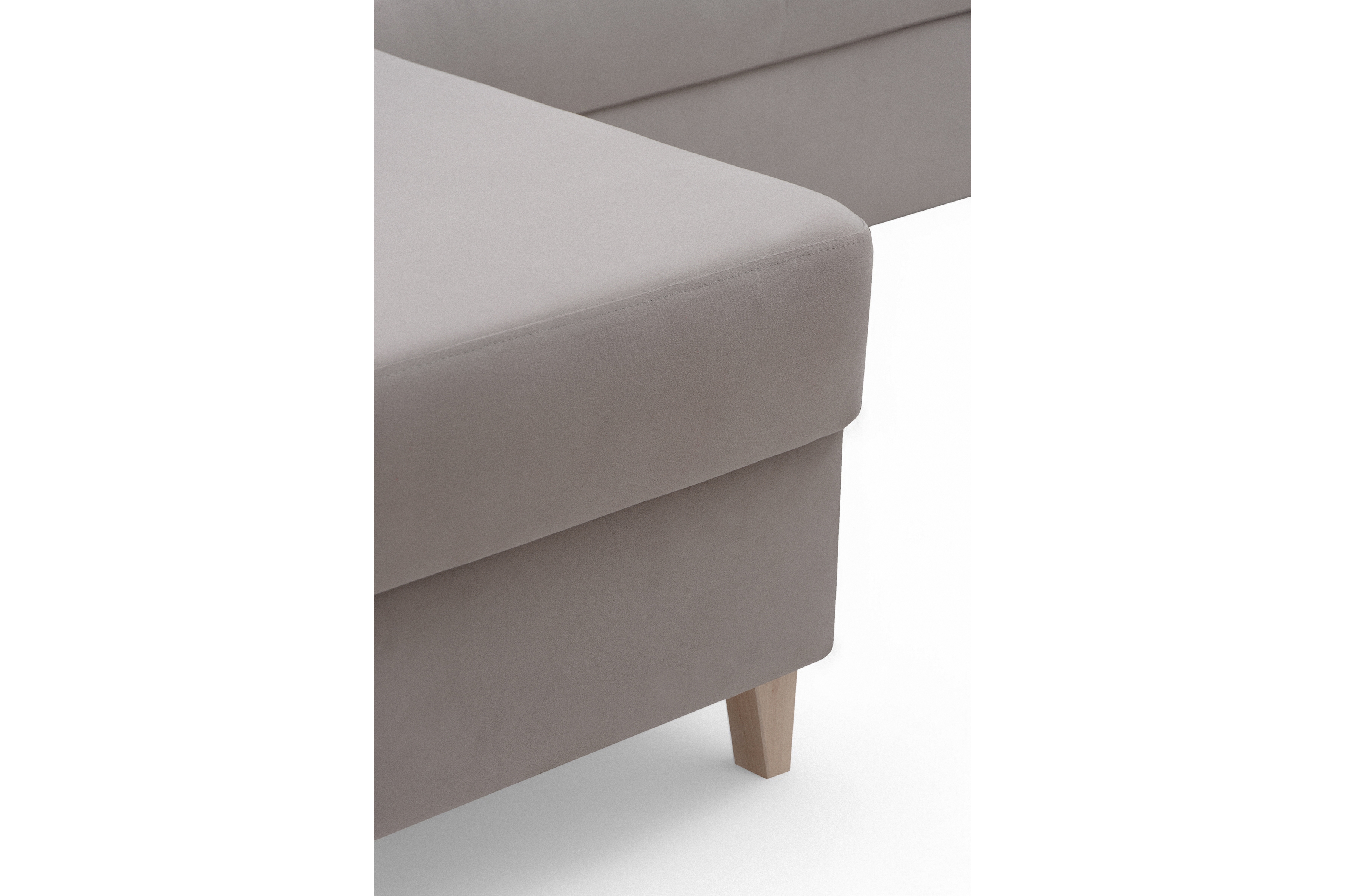 Rozkládací rohová sedací souprava Laksaro levá - tmavě béžová samet Jasmine 25 Rohová sedací souprava rozkládací Laksaro levá - jasno hnědá samet Jasmine 25