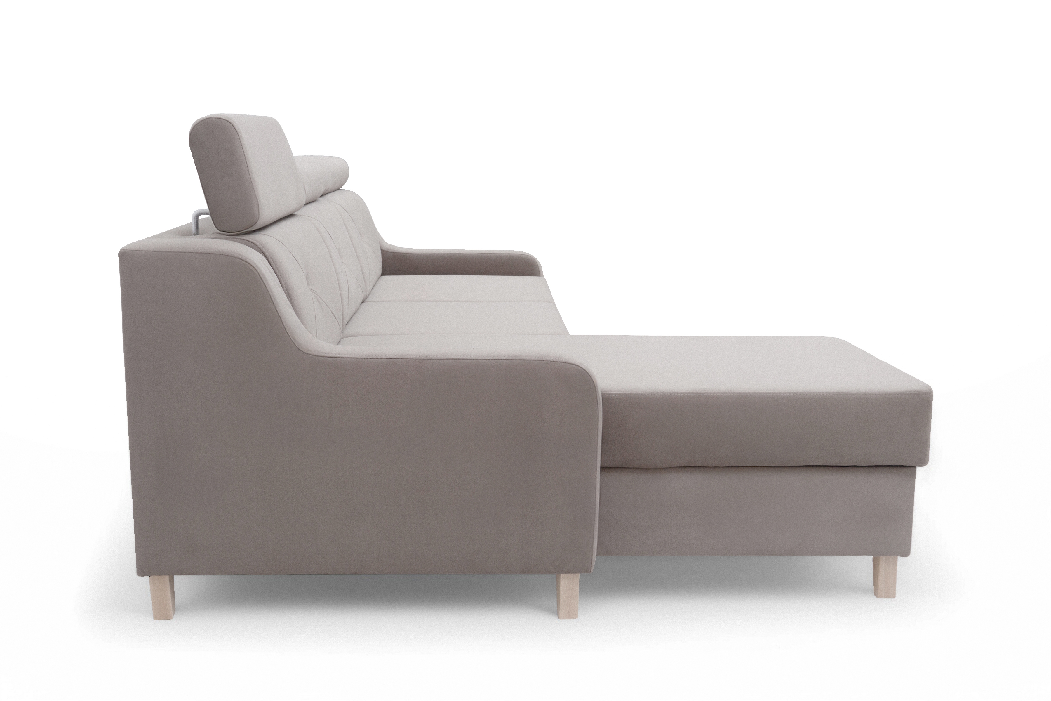 Rozkládací rohová sedací souprava Laksaro levá - tmavě béžová samet Jasmine 25 Rohová sedací souprava rozkládací Laksaro levá - jasno hnědá samet Jasmine 25